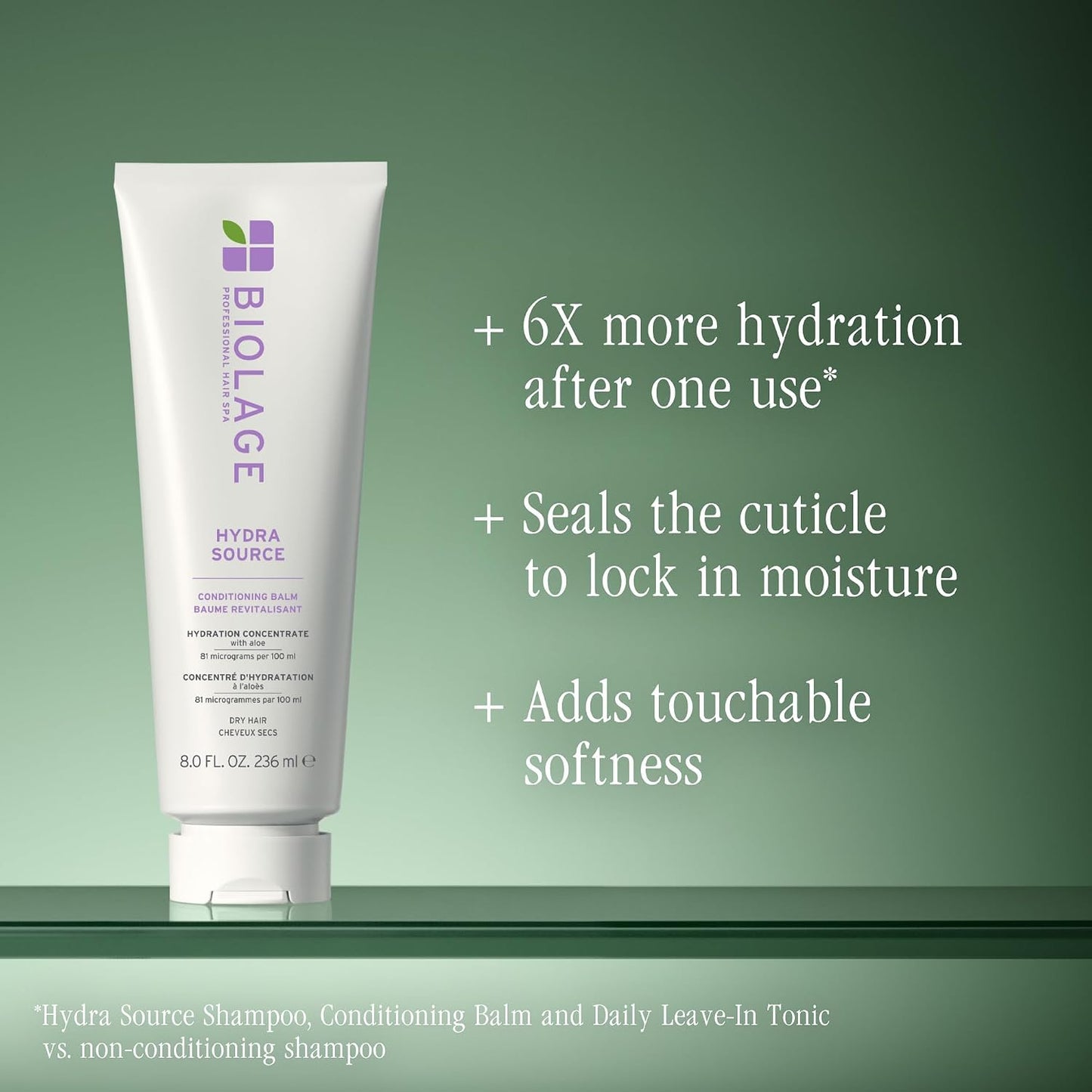 HotBiolage Hydra Source Conditioning Balm - For Fine To Medium Dry Hair, Moisturizes, Detangles & Adds Softness, Infused with Fermented Aloe & Micro-Filtered Hyaluronic Acid, Vegan & Paraben-Free