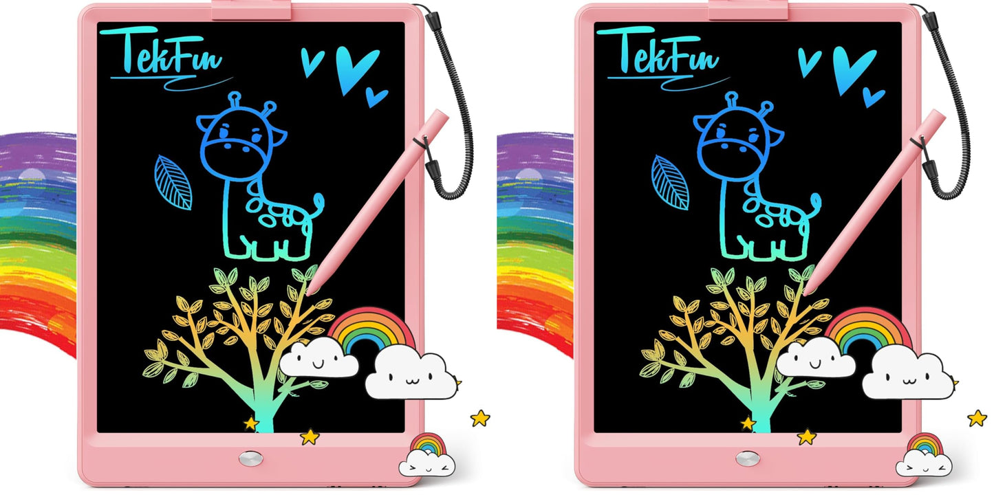 Hot TEKFUN LCD Writing Tablet for Kids, 10-inch Coloring Drawing Pad, Mess Free Doodle Board, Airplane Travel Toys for Boys and Toddlers, Road Trip Essentials, Gifts for 3 4 5 6 7 8 Year Old Girls (Pink)