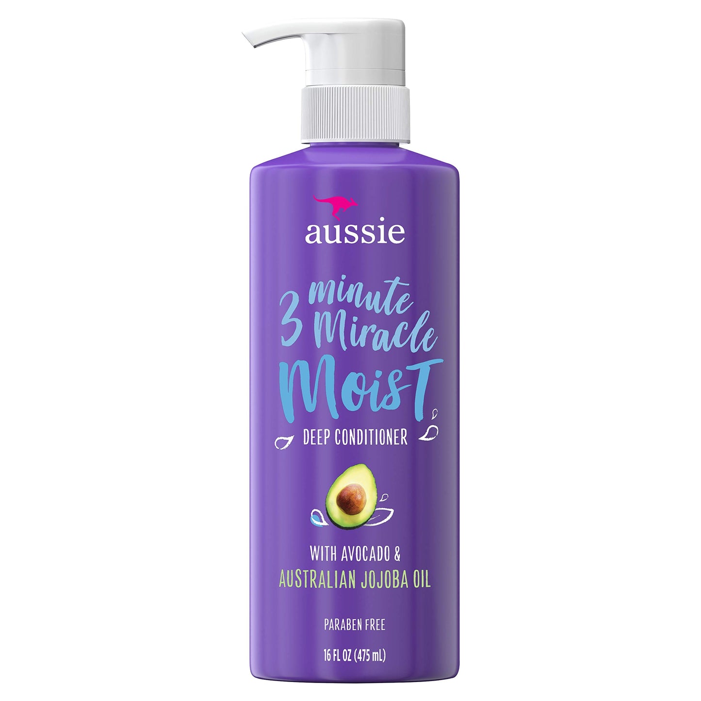 HotAussie 3 Minute Miracle Moist Deep Conditioner for Dry Hair, Avocado & Jojoba Oil, Safe for Color Treated Hair, Nourishing Hydration, Silky Shine, Paraben-Free, 16 Fl Oz Each, Triple Pack