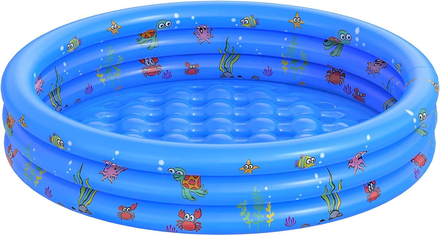 HotGarden Round Inflatable Baby Swimming Pool, Portable Inflatable Child/Children Little Pump Pool,Kiddie Paddling Pool Indoor&Outdoor Toddler Water Game Play Center for Kids/Girl/Boy