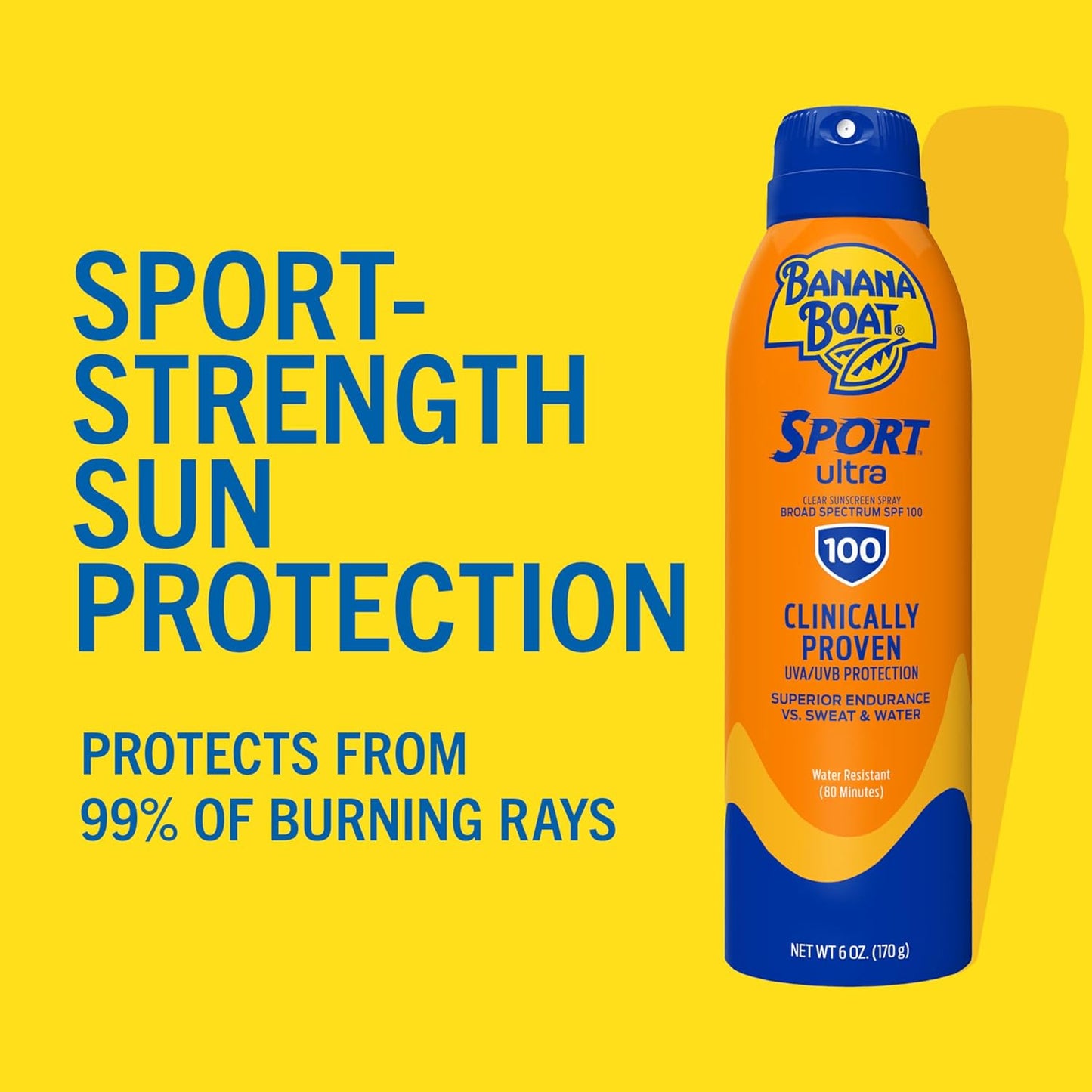 HotBanana Boat Sport Ultra SPF 100 Sunscreen Spray, 6oz, Sport Sunscreen Spray SPF 100, Banana Boat Sunscreen SPF 100 Spray, High SPF Sunscreen, Water Resistant Sunscreen, 6oz