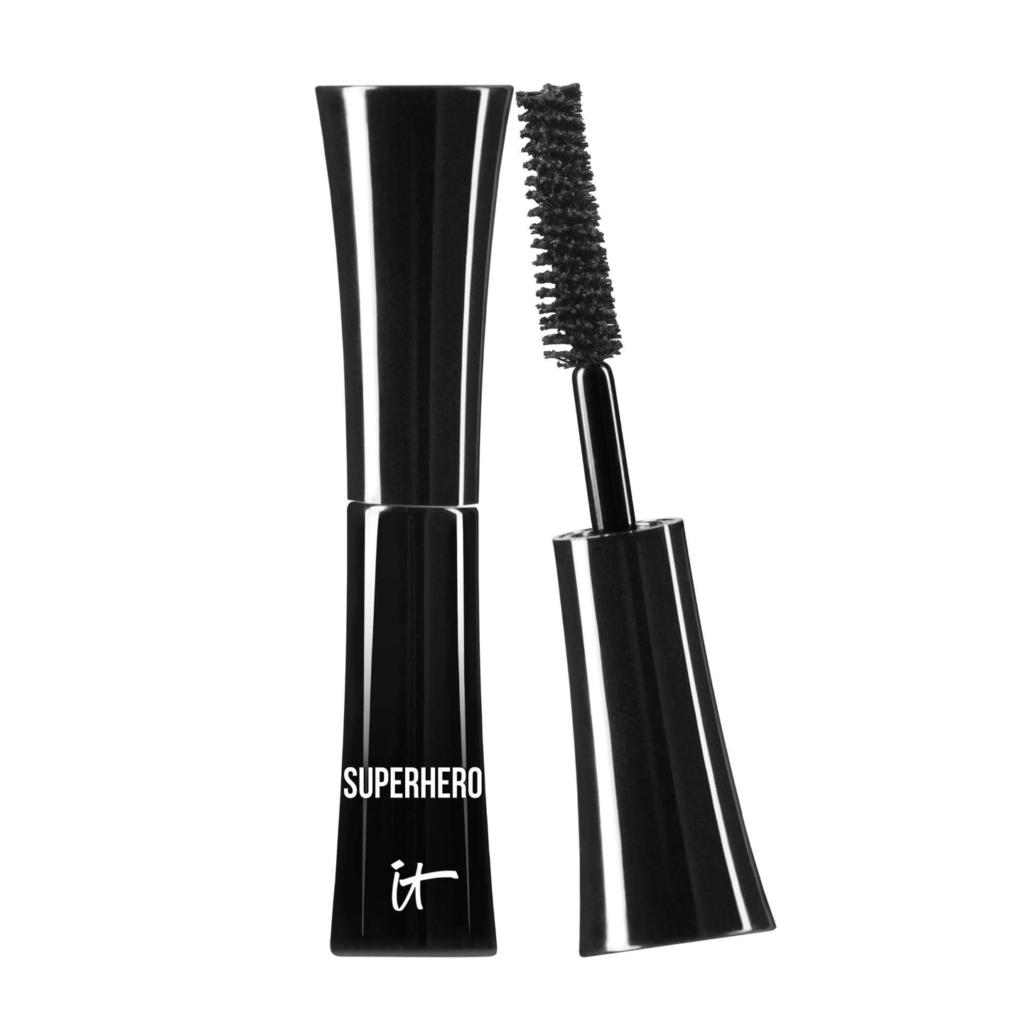 HotIT Cosmetics Superhero Elastic Stretch Volumizing + Lengthening Mascara | Lifting & Curling Mascara with Lash-Loving Biotin, Hydrolyzed Collagen + Peptides, Great for Sparse Short + Long Eyelashes