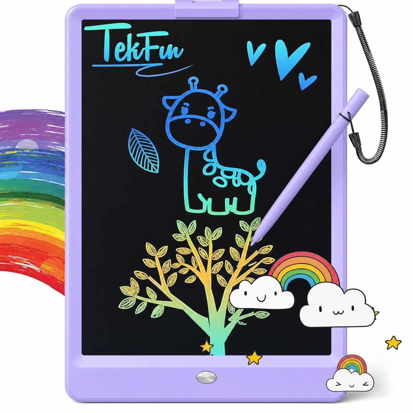 Hot TEKFUN LCD Writing Tablet for Kids, 10-inch Coloring Drawing Pad, Mess Free Doodle Board, Airplane Travel Toys for Boys and Toddlers, Road Trip Essentials, Gifts for 3 4 5 6 7 8 Year Old Girls (Pink)