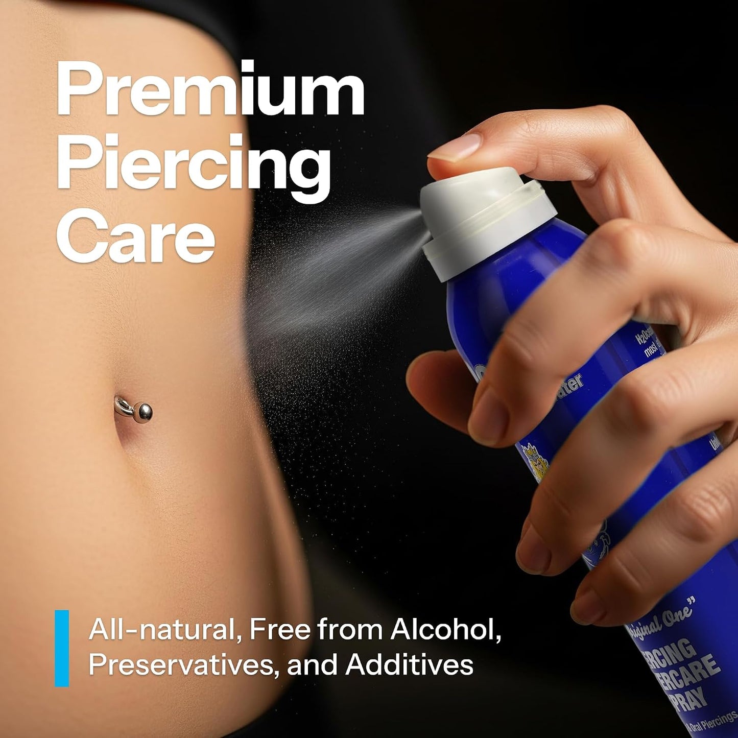 HotH2Ocean Piercing Aftercare Spray and Keloid Bump Removal– Sea Salt Spray for Body and Facial Piercings – Ear, Nose, Navel, Oral & Body Piercing Cleaner, Aftercare Solution for New Piercings– 4oz