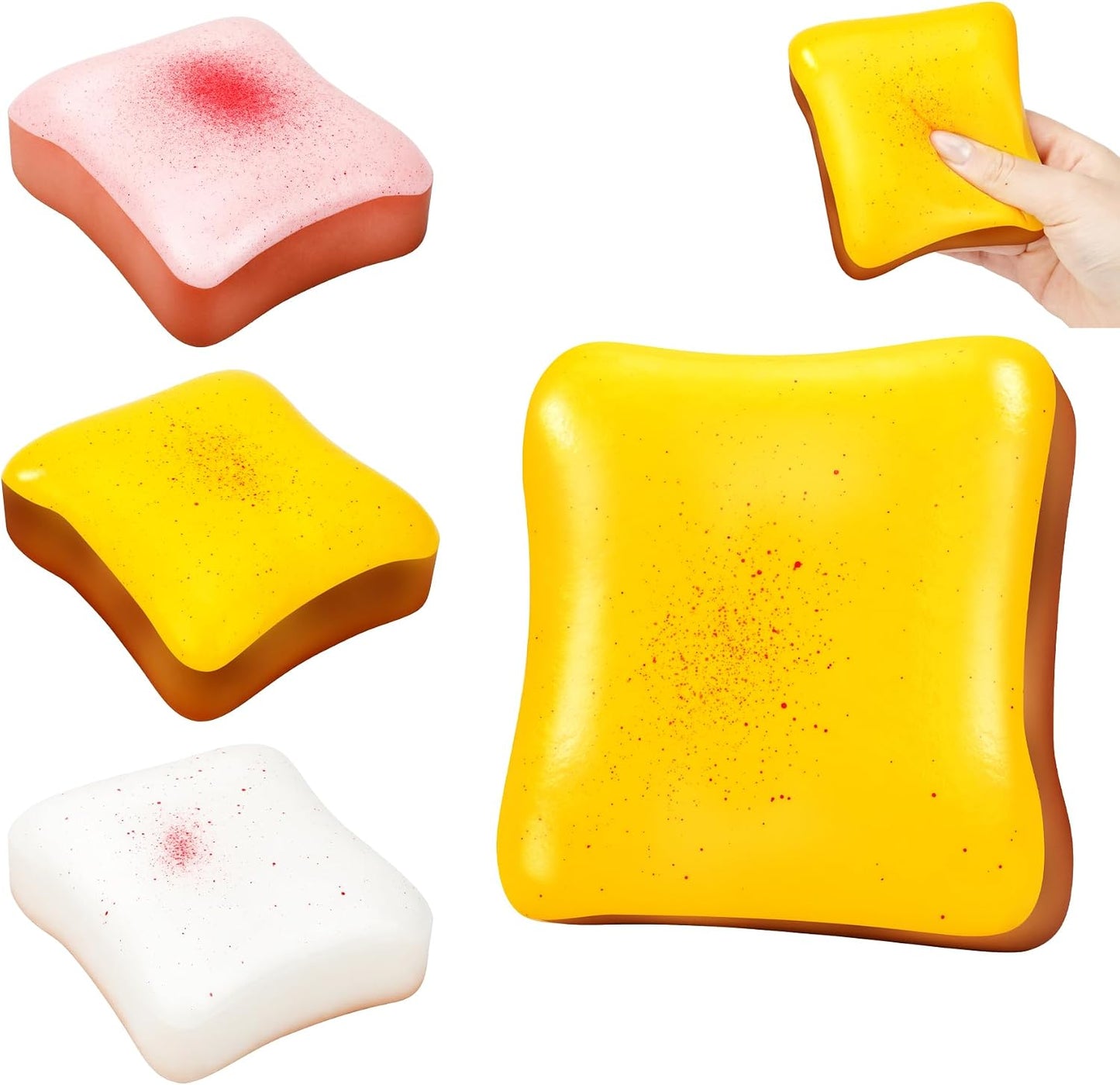 Hot3 Pack Slow Rising Squishy Butter Bread, Realistic Bread Squishies with Butter Scent, Soft Sticky Squishy Toy, Stress Relief Fidget for Focus, Popular Squishies Gift Party Favor