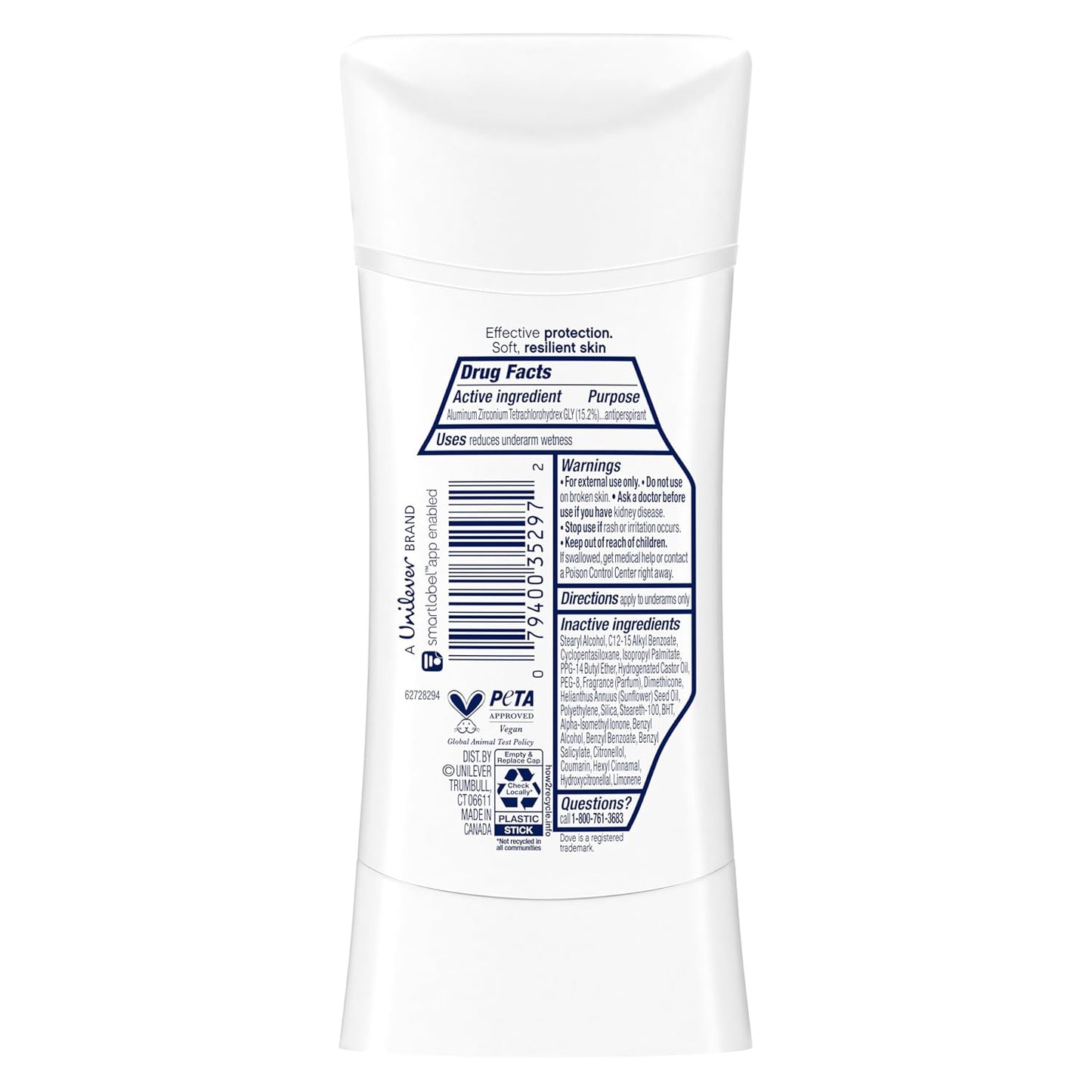 HotDove Advanced Care Antiperspirant Deodorant Stick Cool Essentials 4 ct for helping your skin barrier repair after shaving 72 hour odor control and sweat protection with Pro Ceramide Technology 2.6 oz