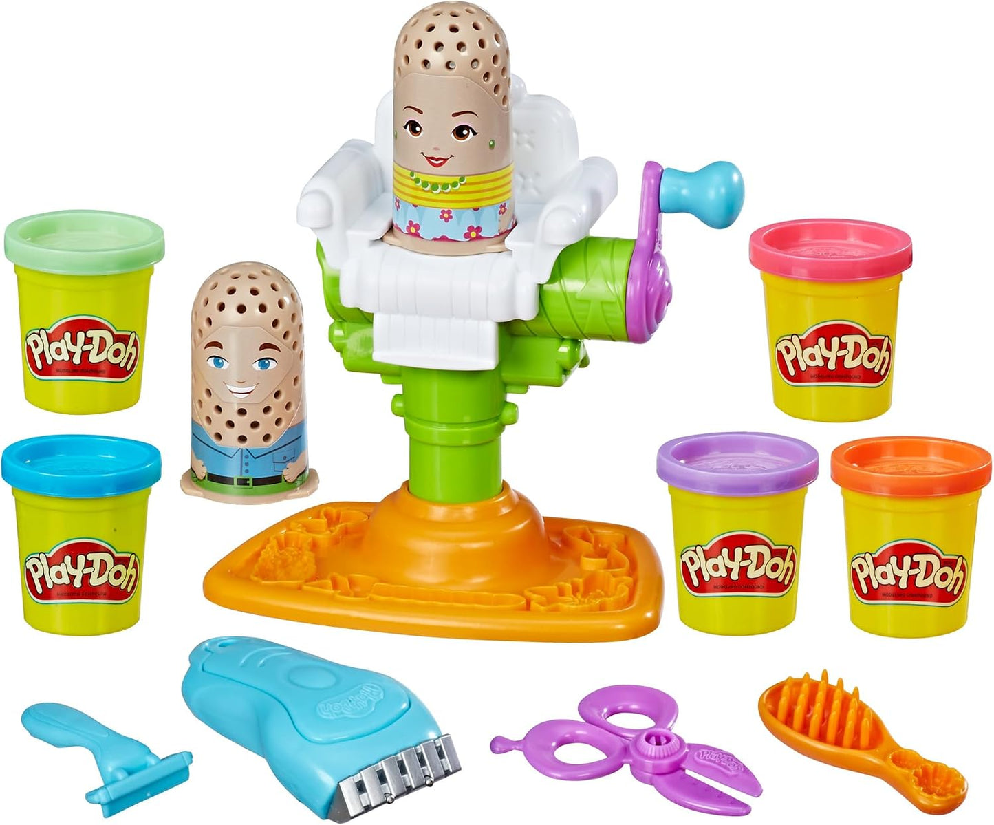 HotPlay-Doh Buzz 'n Cut Fuzzy Pumper Barber Shop Set, Electric Buzzer, 5 Colors of 2-Ounce Cans, Preschool Toys, Girls & Boys, Ages 3+ (Amazon Exclusive)