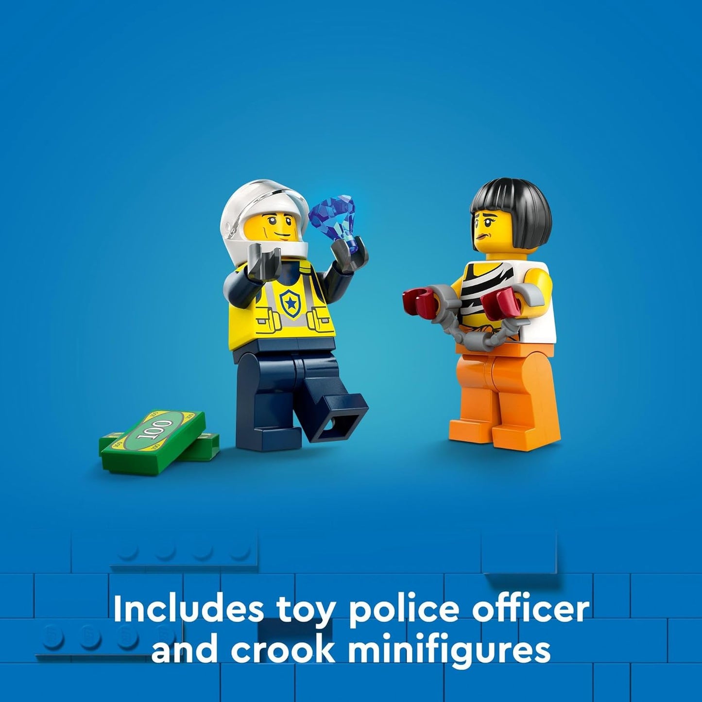 Hot LEGO City Police Car and Muscle Car Chase, Emergency Vehicle Toy for Boys and Girls, Fun Gift for Kids Ages 6+ who Love Pretend Play Toys, Police Toy with Officer and Crook Minifigures, 60415