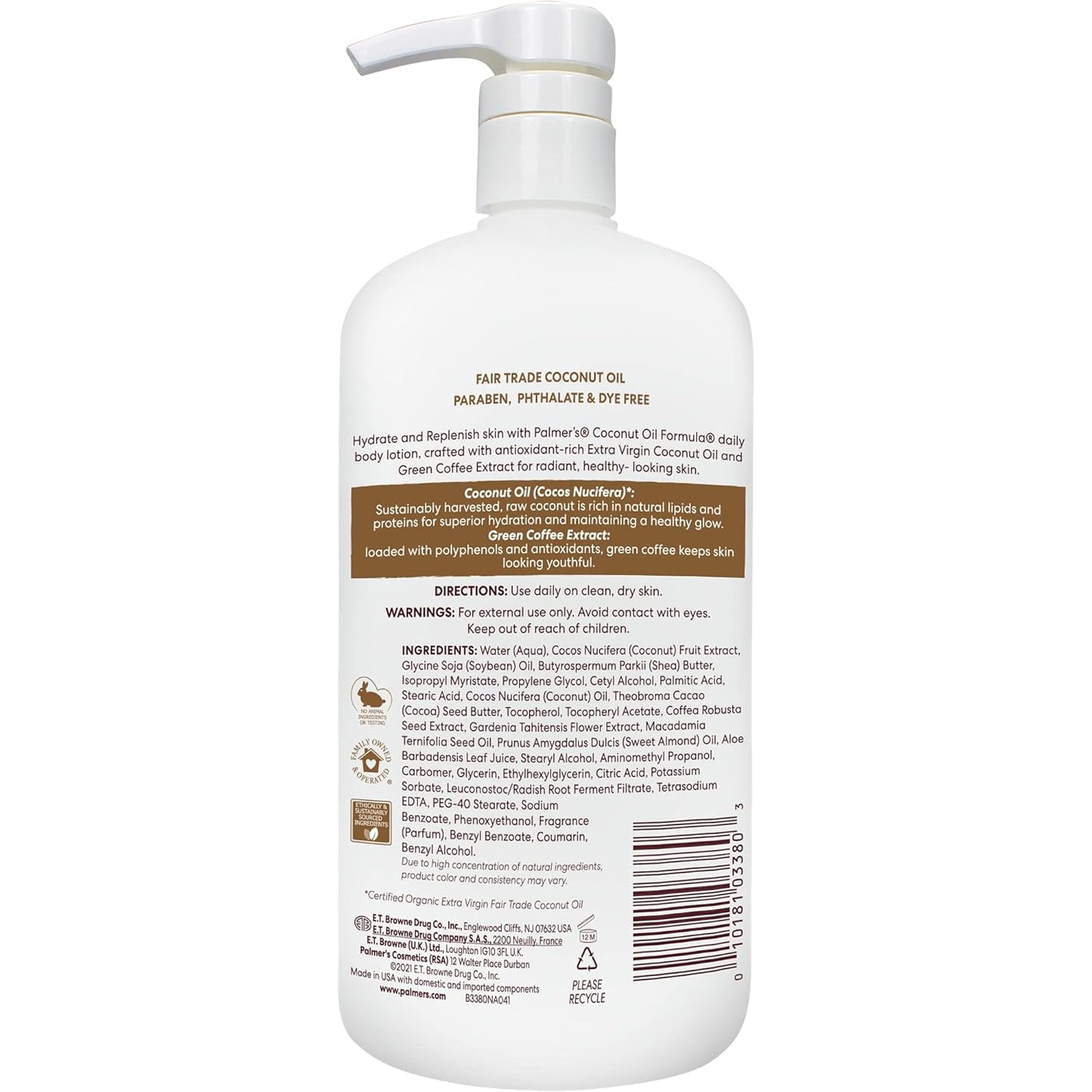 HotPalmer's Coconut Oil Formula Body Lotion for Dry Skin (33.8 Fl Oz)
