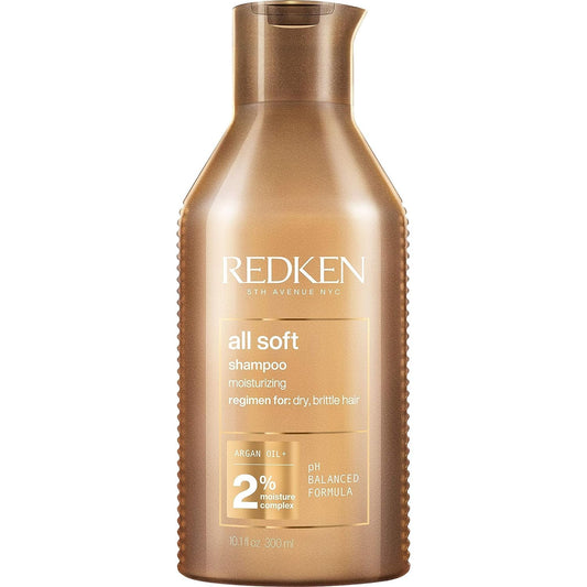 HotRedken All Soft Shampoo - Moisturizes & Hydrates Dry Hair, Softens & Adds Shine, With Argan Oil, Safe For Color-Treated Hair