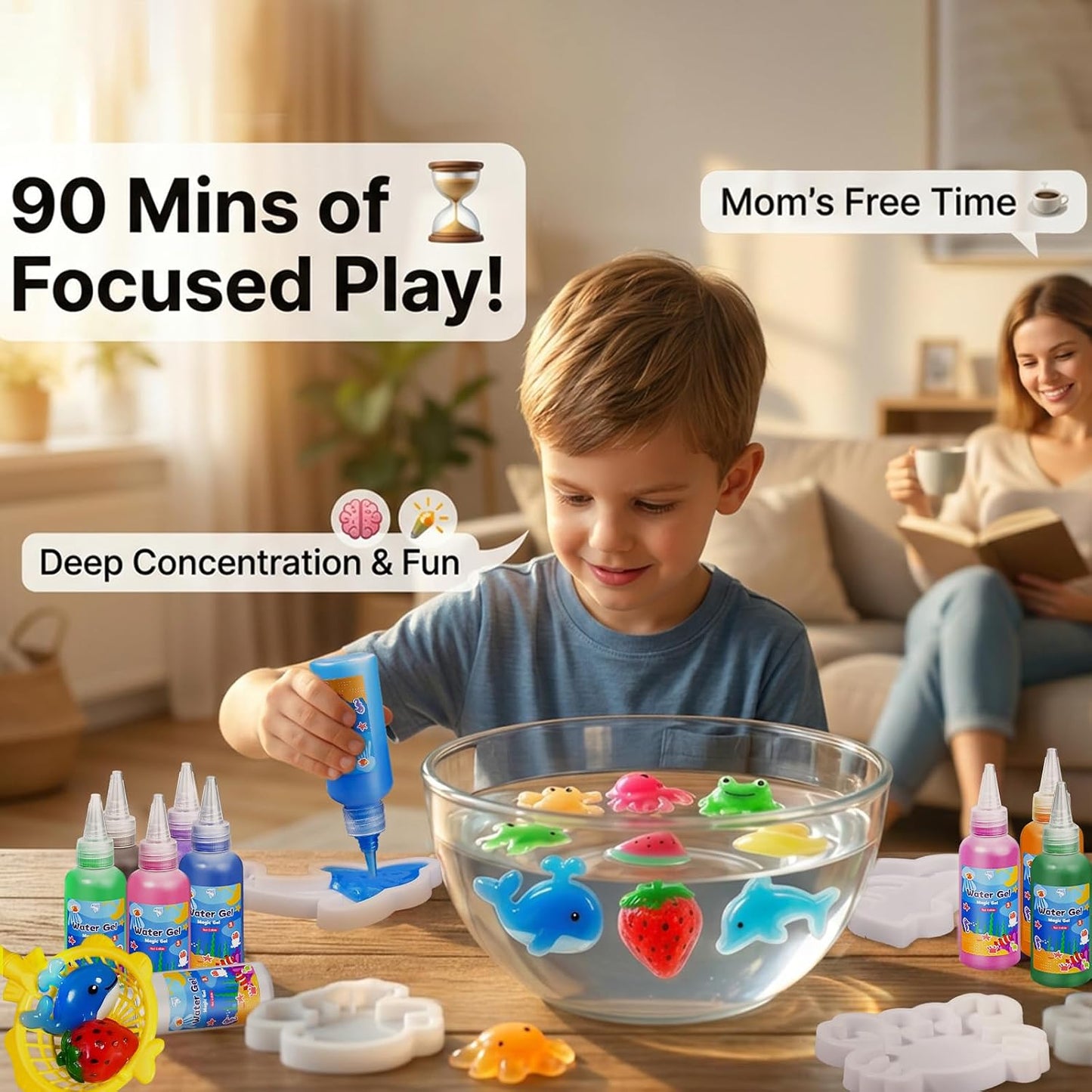 Hot EggSun Magic Water Elf Toy for Kids,Aqua Fairy Water Gel Kit,20 Colors Squishy Maker Set,20 Shape Molds,Fun DIY Art & Craft Toy Creation Kit for Children,Birthday Party Gifts for Girls and Boys