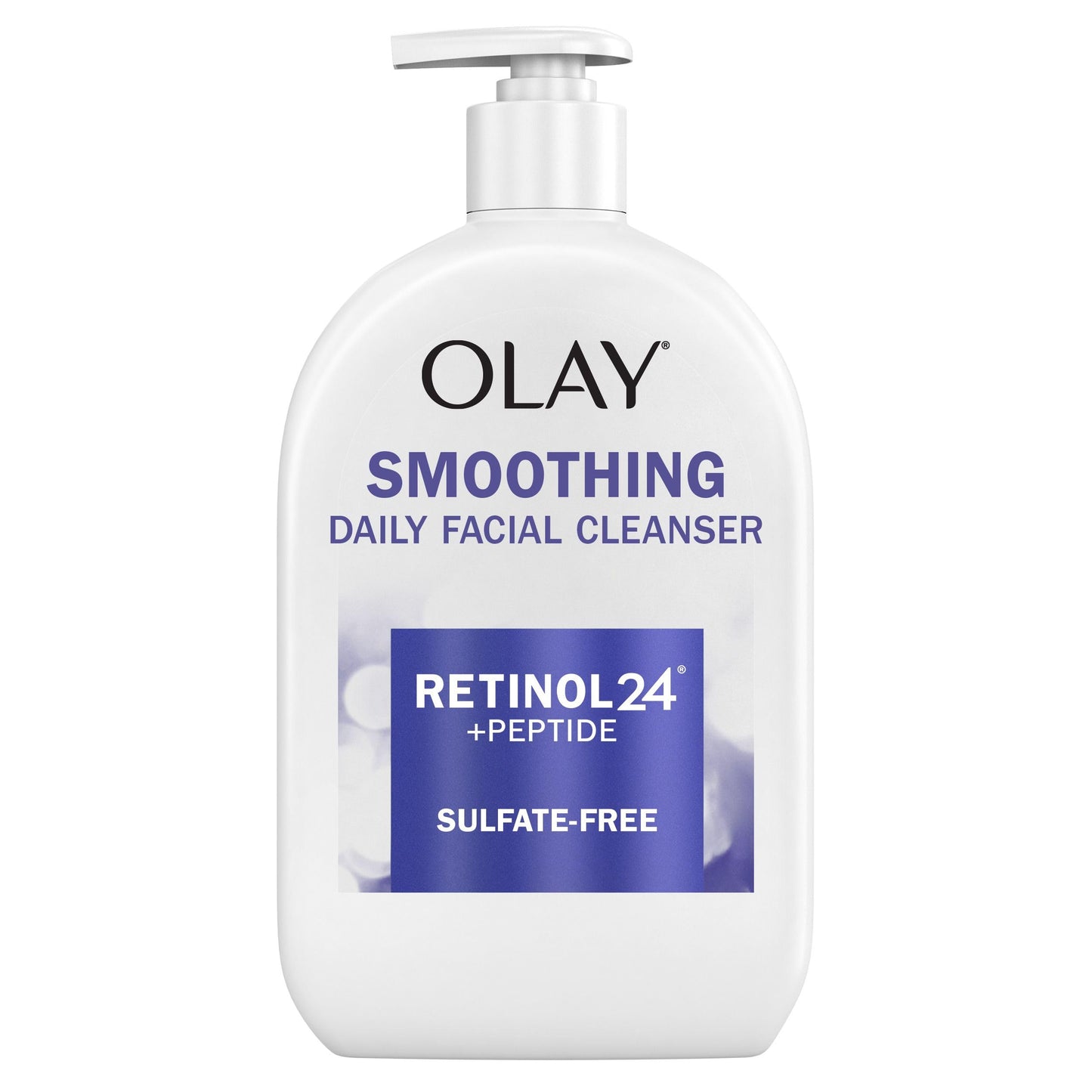 HotOlay Face Wash Daily Facial Cleanser with Retinol, Peptides and Glycerin, Smoothing and Hydrating Anti Aging Face Wash, Sulfate Free Cream Cleanser for Mature Skin, Daily Use, 16 Oz