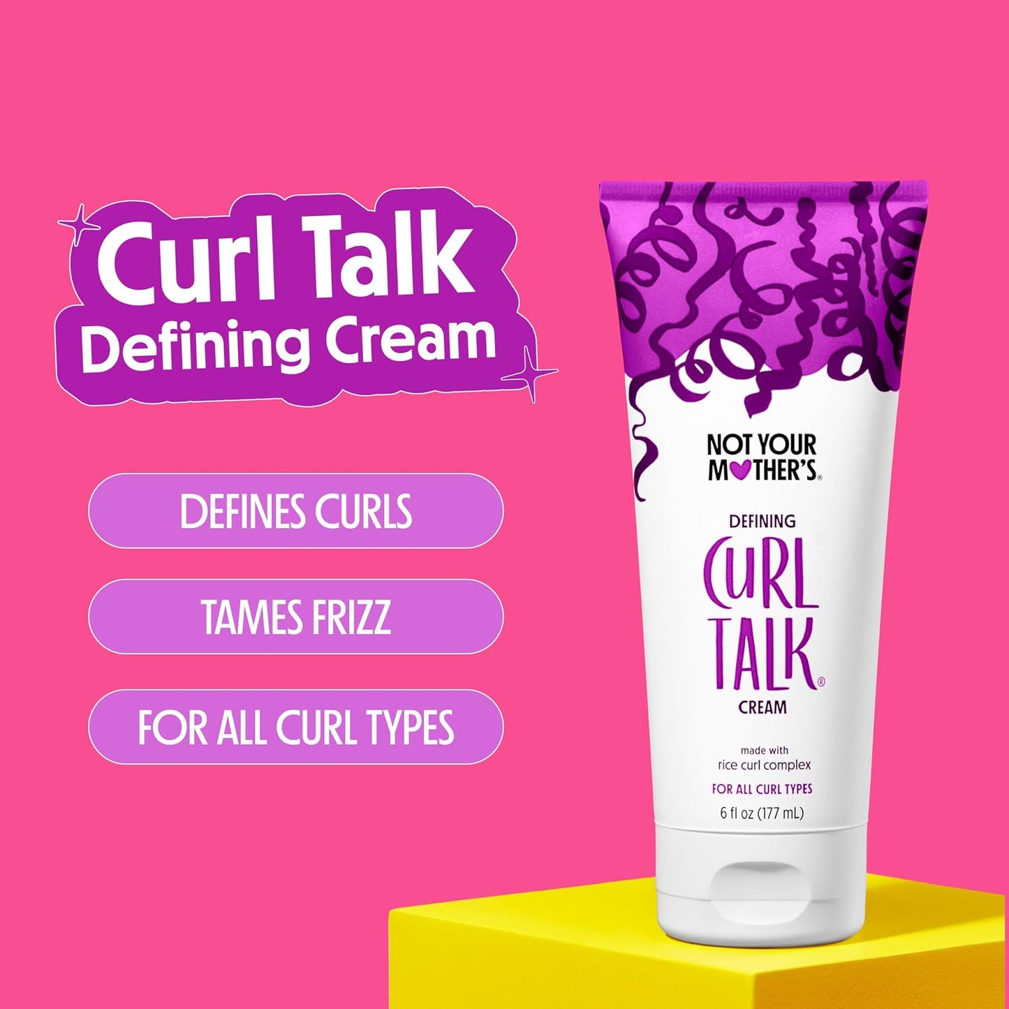 HotNot Your Mother's Curl Talk Frizz Control Sculpting Gel & Defining Cream (2-Pack) - 6 fl oz Each - Tames Hair Frizz & Maximizes Definition - For All Curly Hair Types