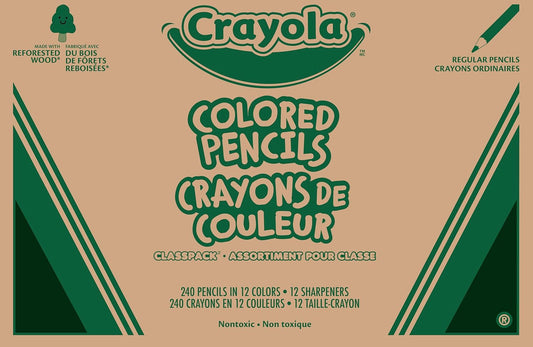 HotCrayola Colored Pencils Classpack (240ct), Teacher Must Haves, Classroom Essentials, Bulk Colored Pencils for Kids, 12 Colors, Back to for School Coloring Supplies