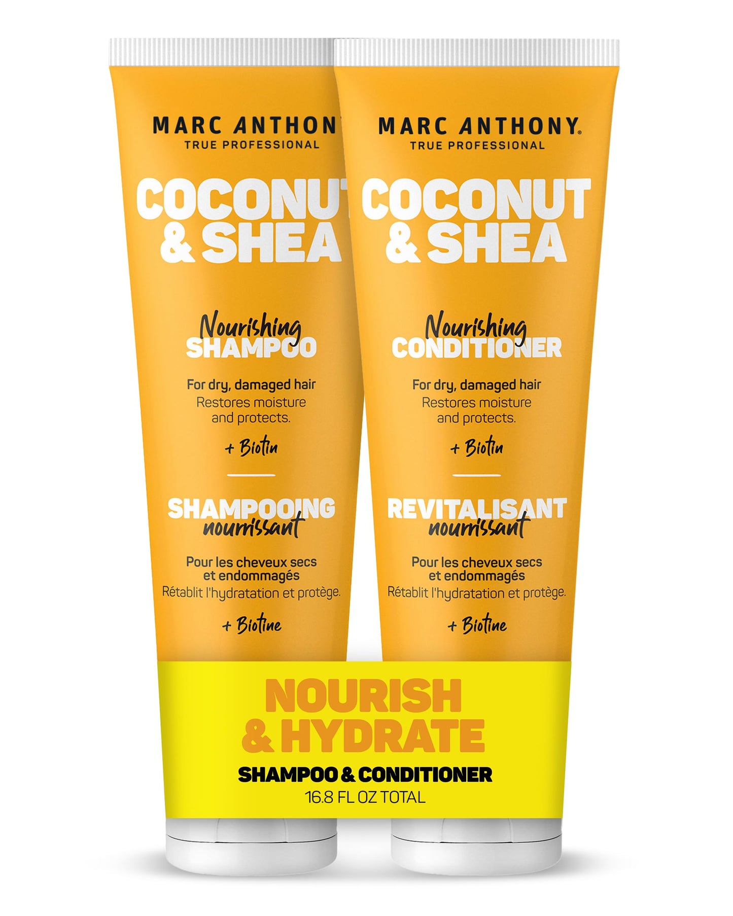 HotMarc Anthony Shampoo and Conditioner Gift Set, Grow Long Biotin - Anti-Frizz Deep Conditioner For Split Ends & Breakage - Vitamin E, Caffeine & Ginseng for Curly, Dry & Damaged Hair