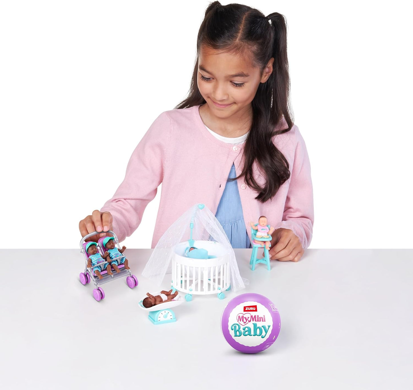 Hot5 Surprise My Mini Baby Series 2 By ZURU, Collectible Mystery Capsule, Toy for Girls, Realistic Miniature Baby, Playset and Accessories (2 Capsules)