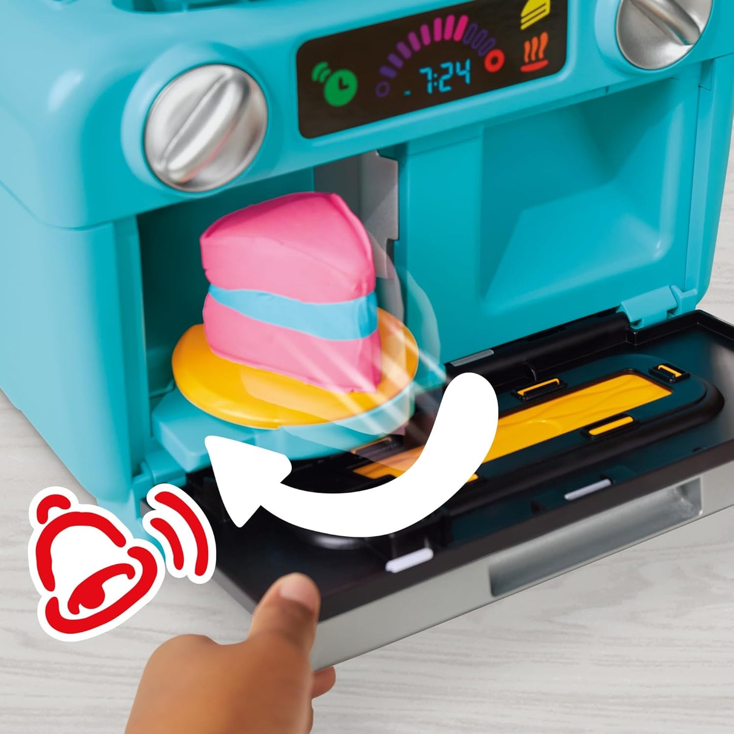 Hot Play-Doh Super Slice Cake Playset, Toy Oven with Play Kitchen Accessories & 11 Modeling Compound Cans, Kids Arts & Crafts, Ages 3+