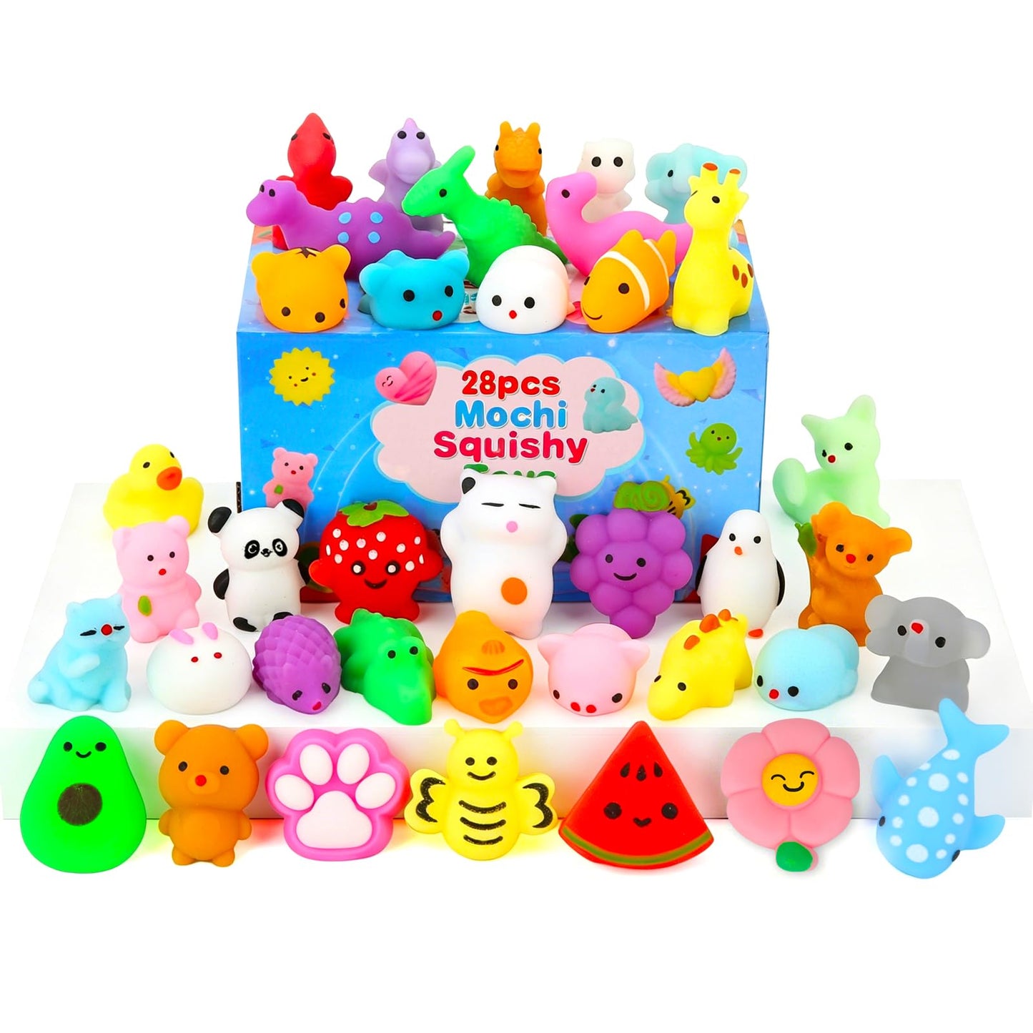 Hot80Pcs Party Favors for Kids 4-8, Kawaii Squishies Mochi Squishy Toy Bulk Fidget Sensory Toys Birthday Gifts for Boys Girls, Easter Basket Stuffers Egg Fillers Treasure Box Classroom Prizes Goodie Bag