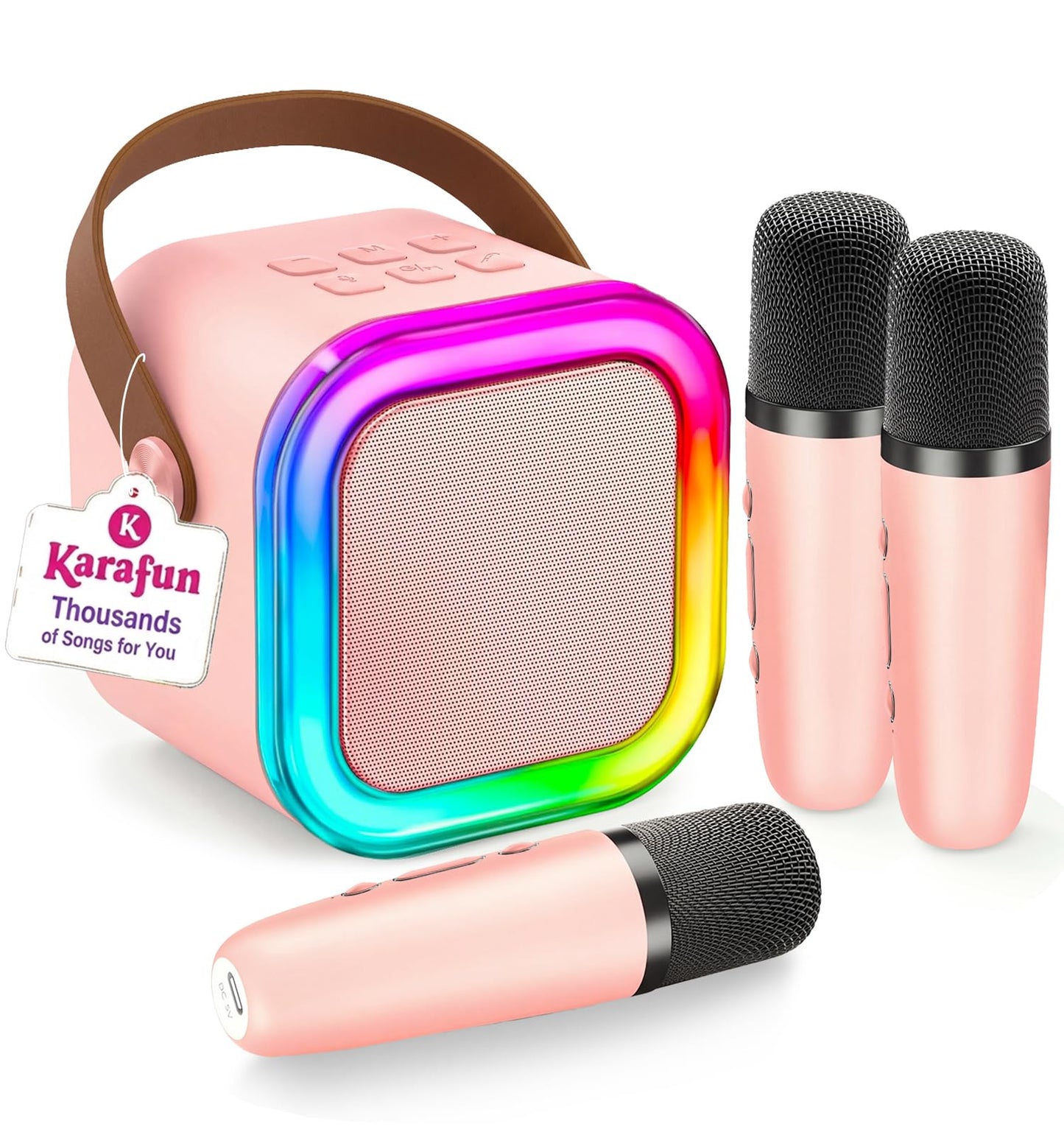 HotIROO Mini Karaoke Machine for Kids, 2026 TOP Toys Birthday Gifts Ideas for Girls Ages 4, 5, 6, 7, 8, 9, 10, 12+ Years Old, Portable MP3 Player with 2 Wireless Mics for Family Home Party