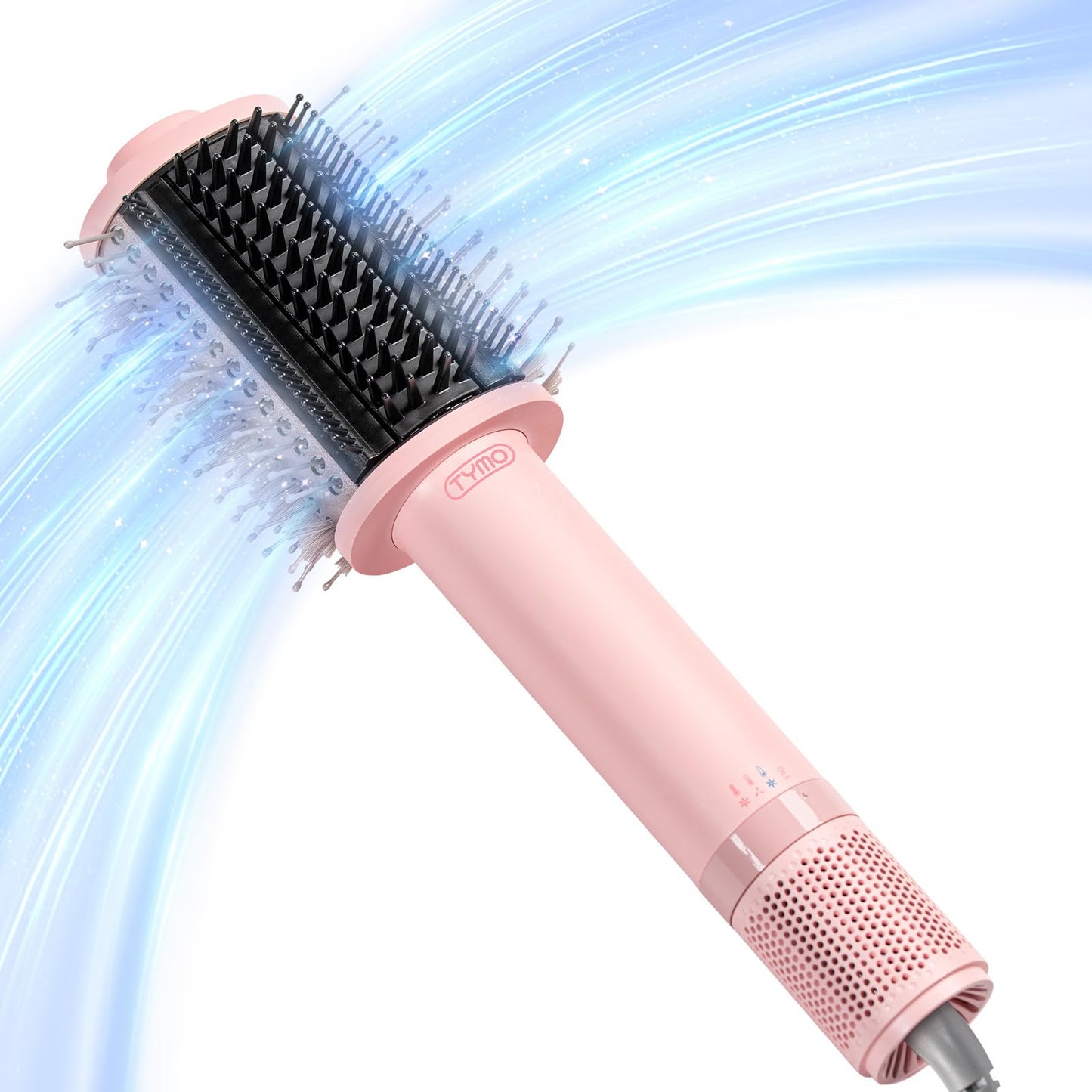 HotTYMO 4.0 Hair Blow Dryer Brush - Lightweight 3X Faster Drying 5-in-1 Ionic Blowout Hair Dryer Brush Adds Shine, Volume & Fullness for Smooth, Anti-Frizz Straight, Curl & Blowout Styles, Metal Grey