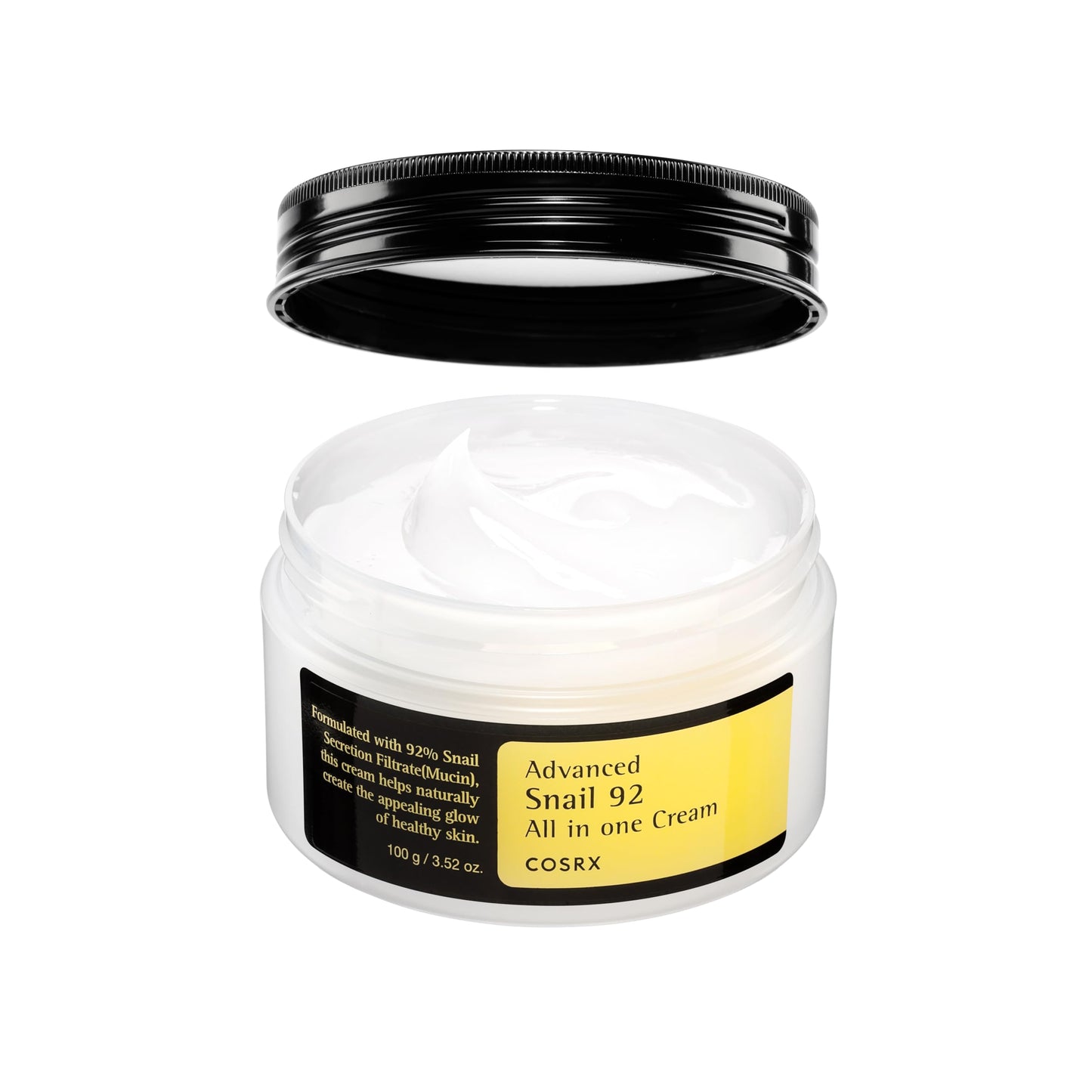 HotCOSRX Snail Mucin 92% Face Moisturizer, 3.52 Oz, Lightweight Moisturing Cream for Soft, Glowy Skin, Korean Skin Care, Korean Moisturizer Face Cream