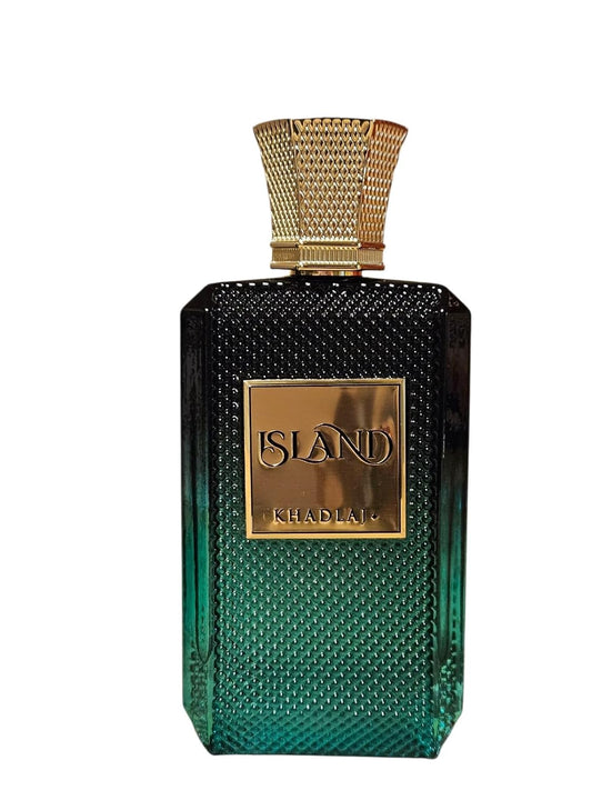 Hot KHADLAJ Island Extrait De Parfum, Luxury Fragrance in Emerald Green Glass Bottle with Gold Cap, Premium Middle Eastern Perfume