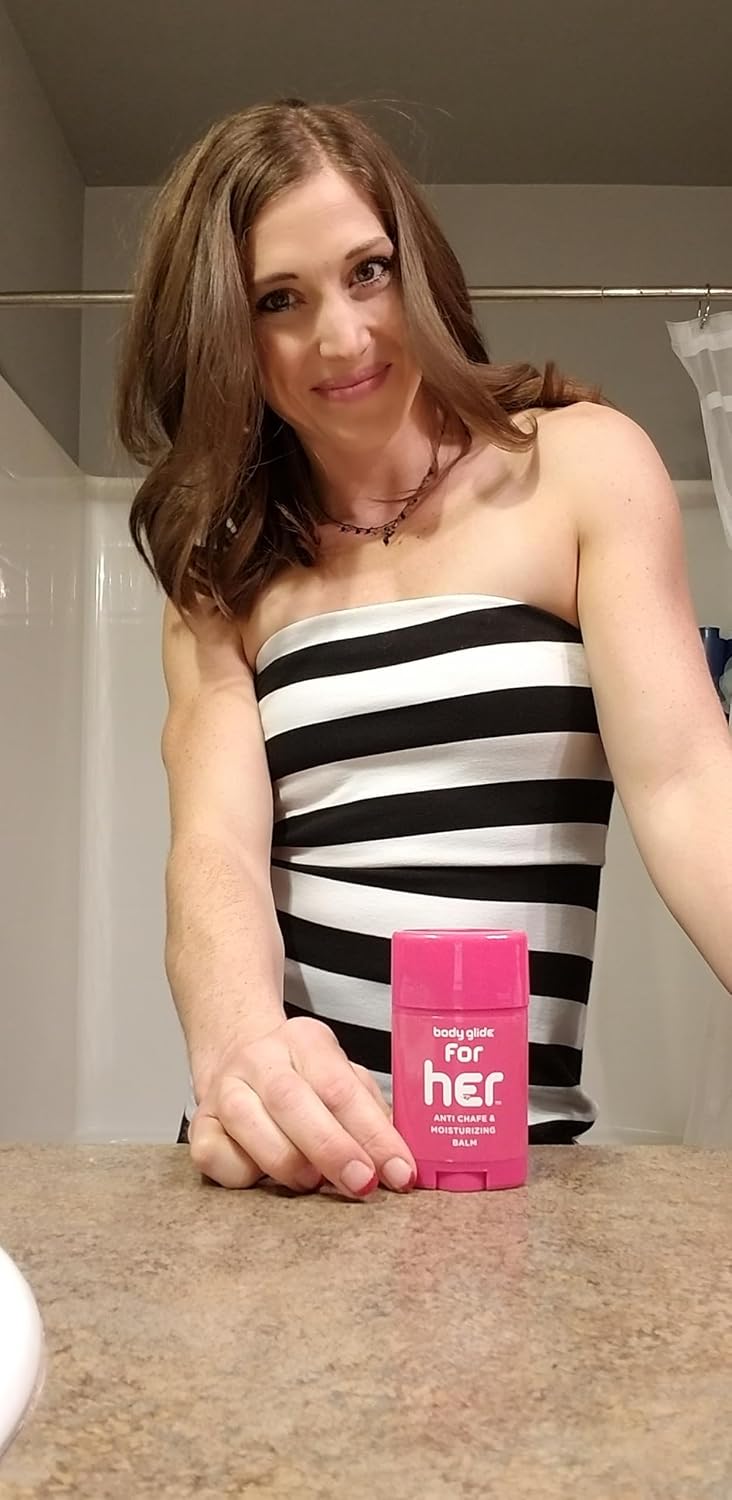 HotBody Glide For Her Anti Chafe Balm | Chafing stick with added emollients | Great for dry, sensitive skin and/or sensitive areas | Use on chest, bra, butt, groin, arm, and thigh chafing | 1.5oz