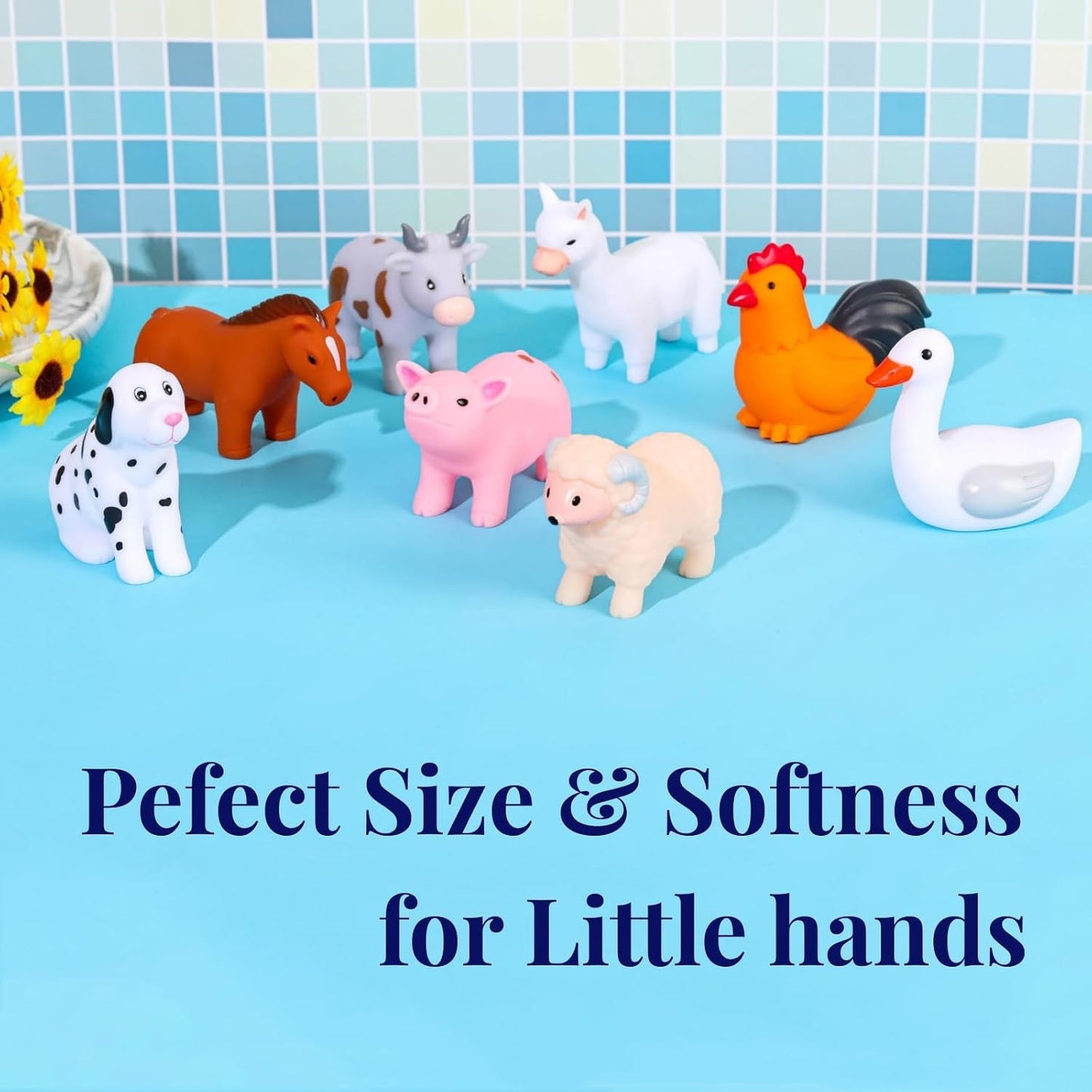 Hot XY-WQ Bath Toys No Hole, for Infants 6-12& Toddlers 1-3, No Hole Bathtub Toys (Animal Ⅱ, 8 Pcs with Mesh Bag)