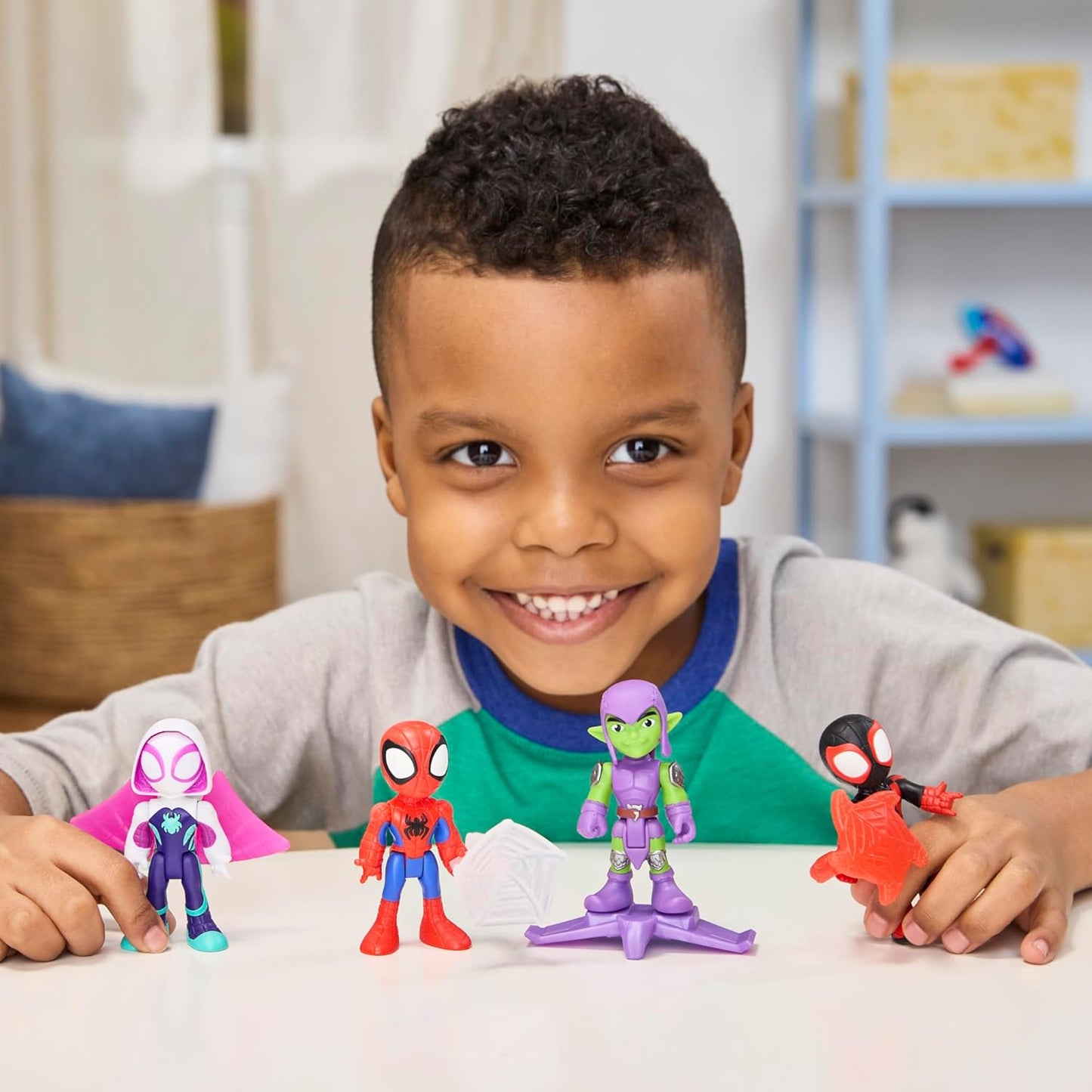 HotMarvel Spidey and His Amazing Friends Web-Slinging Adventure Set, 3-Inch-Scale (7.6 cm) Action Figure Set, Spider-Man Toys for Kids Ages 3+ (Amazon Exclusive)