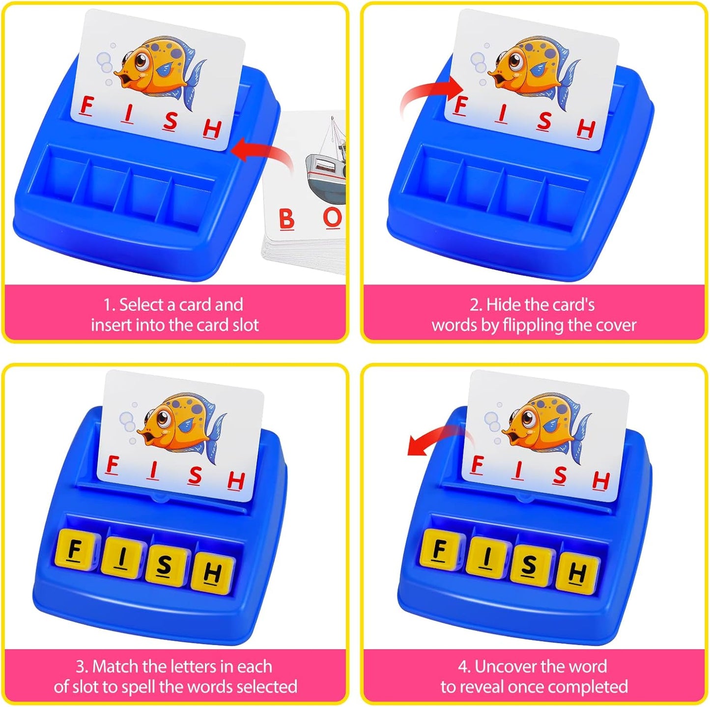 Hot Matching Letter Game, Spelling Word and Increases Memory, Early Learning Educational Toy for Preschool & Kindergarten Kids Over 3-8 Years Old