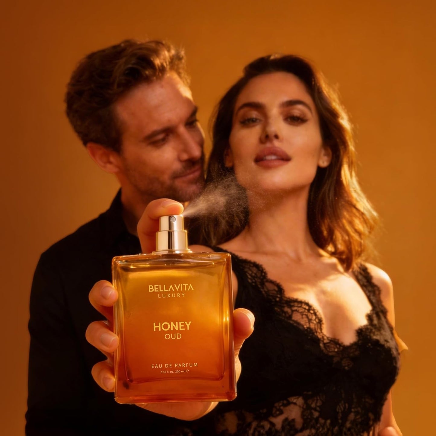 HotBellavita Luxury Honey Oud Eau de Parfum | 100 ml (3.4 fl.oz.) | Perfume for Men and Women | Sweet Honey, Bergamot, Oud, and Amber Notes | Women's Day Special