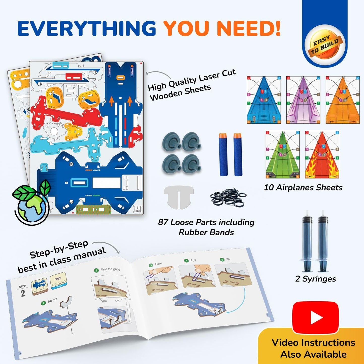 Hot Smartivity DIY 2in1 Hydraulic Paper Airplanes & Darts Launcher STEM Toy for Kids Ages 6-14 Years I Birthday Gifts for Smart Kids | Science Kit for Boys & Girls 6, 8,10,12,14 Years Old