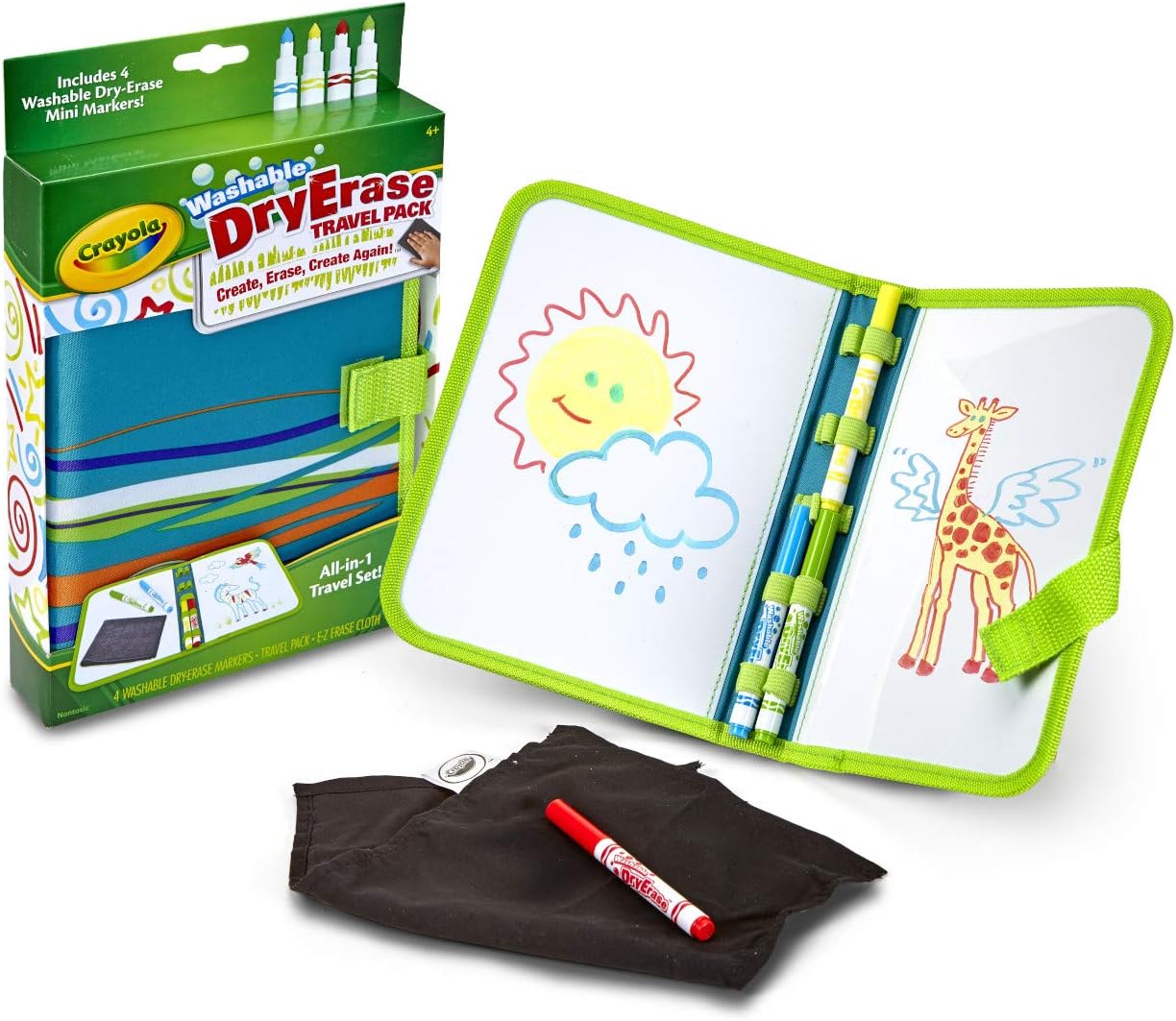 Hot Crayola Washable Dry Erase Travel Pack, Whiteboard for Kids, Ages 4, 5, 6, 7