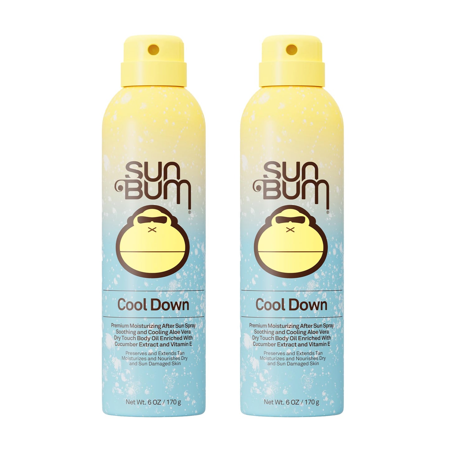HotSun Bum Cool Down Aloe Vera Spray - Vegan After Sun Care to Soothe and Hydrate Sunburn - 6 oz