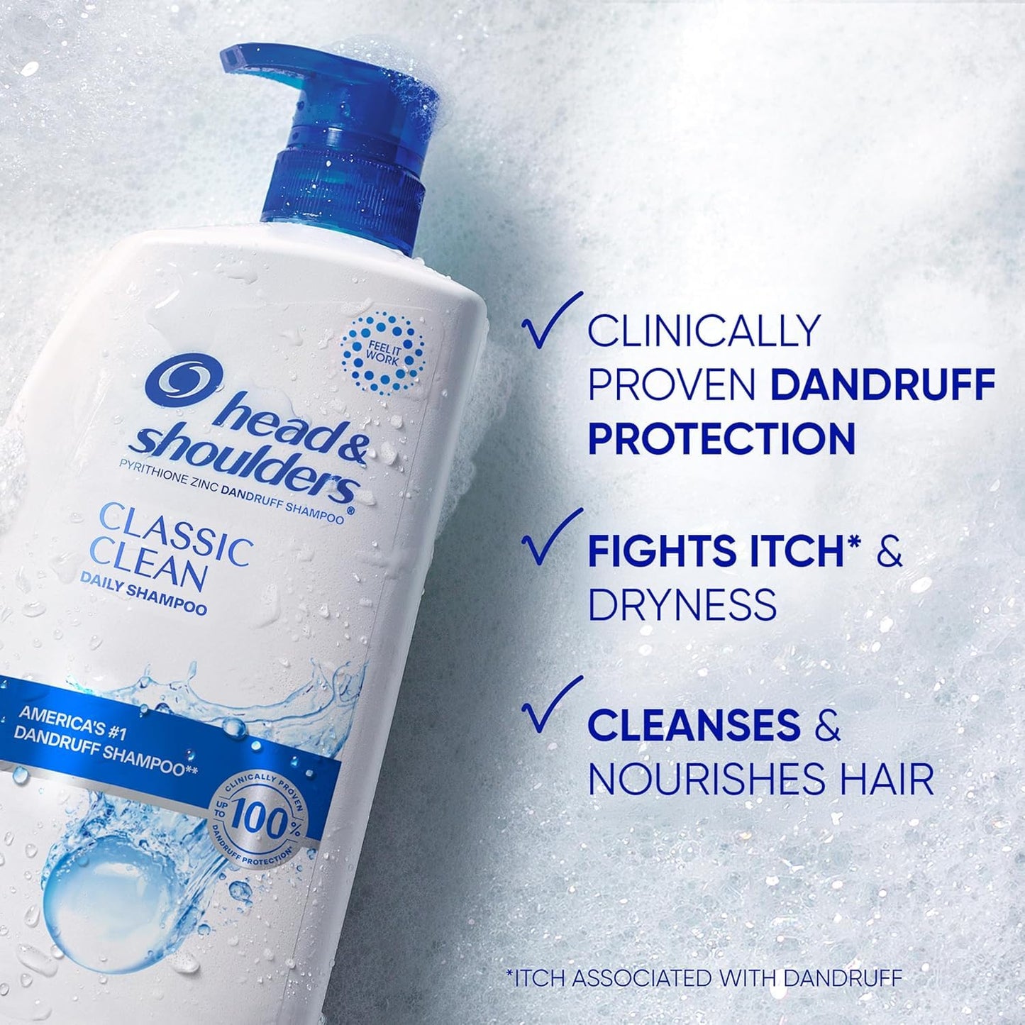HotHead & Shoulders Classic Clean Anti-Dandruff Shampoo Twin Pack, 32.1 fl oz Each, 72-Hour Dandruff Protection, Safe for Everyday Use on All Hair Types