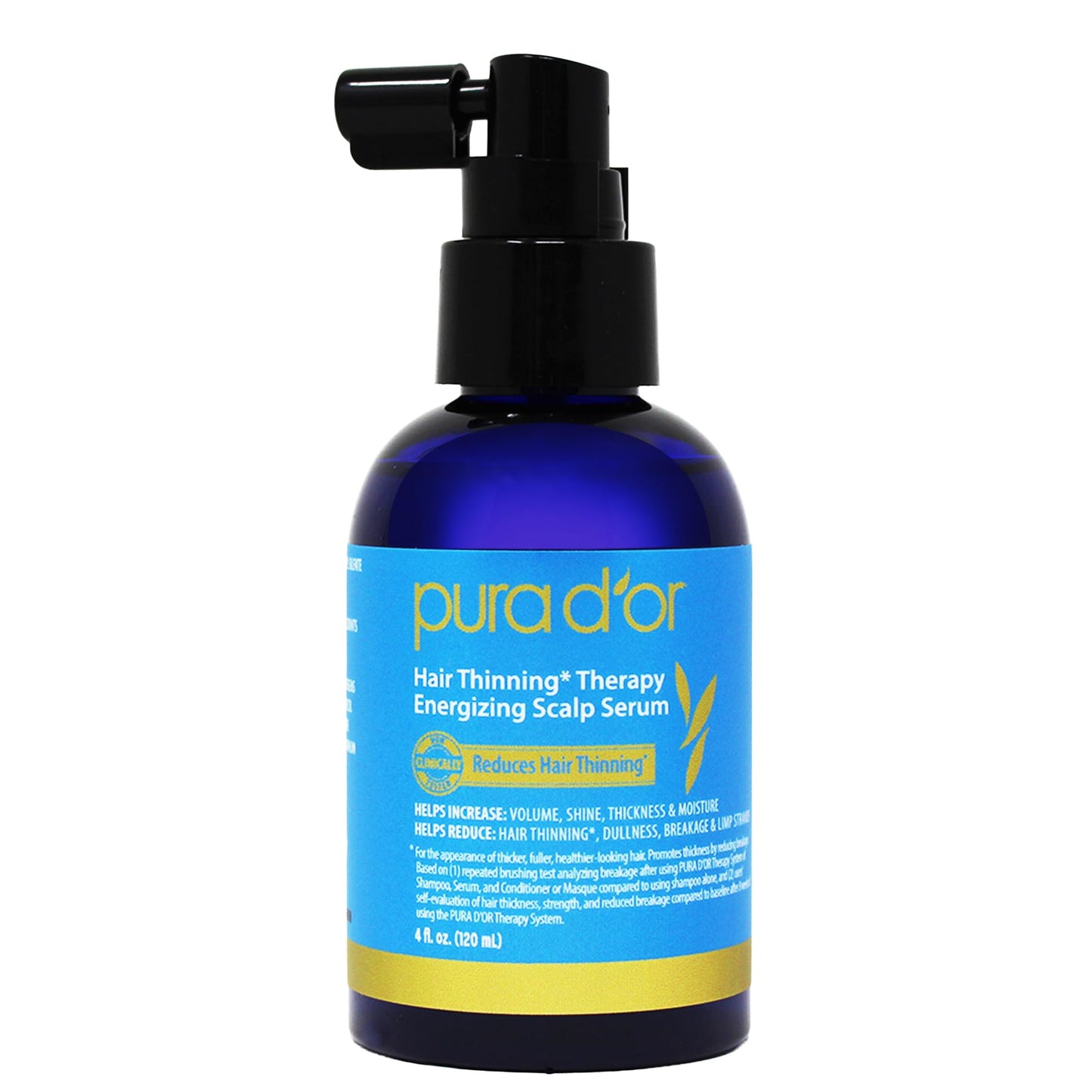 HotPURA D'OR ORGANIC Rosehip Seed Oil 100% Pure Cold Pressed USDA Certified For Hair, Skin, Scalp, Anti Aging Face & Body - Hexane Free Glass Bottle - 4 Oz - Hair Regrowth Tonic