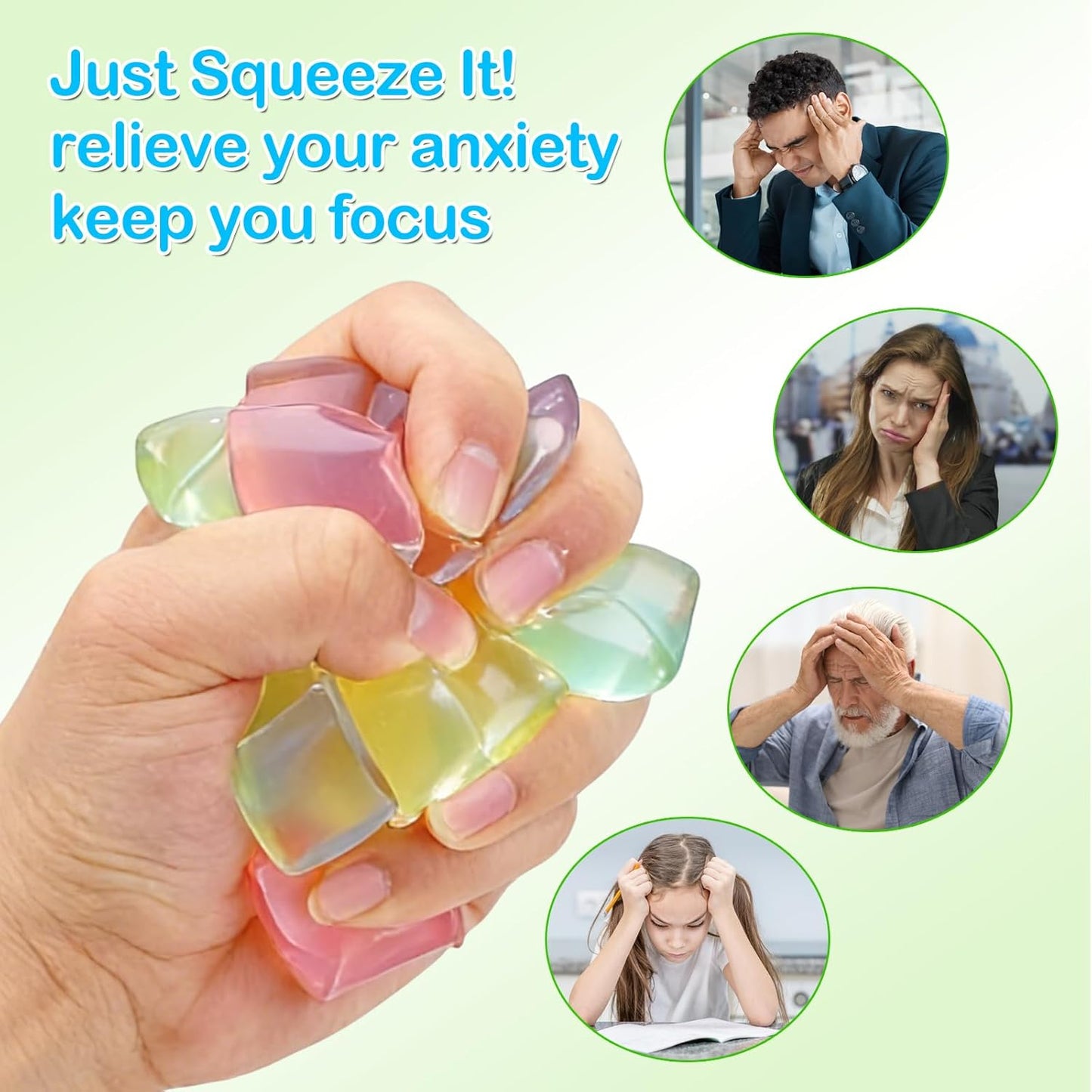Hot30 Pack Mini Ice Cube Squishy Fidget Toys for Kids and Adults, Mini Stress Cube Squeeze Toys, Square Stress Balls Sensory Toys for Anxiety Relief, Treasure Box Toys Classroom Prizes Party Favors