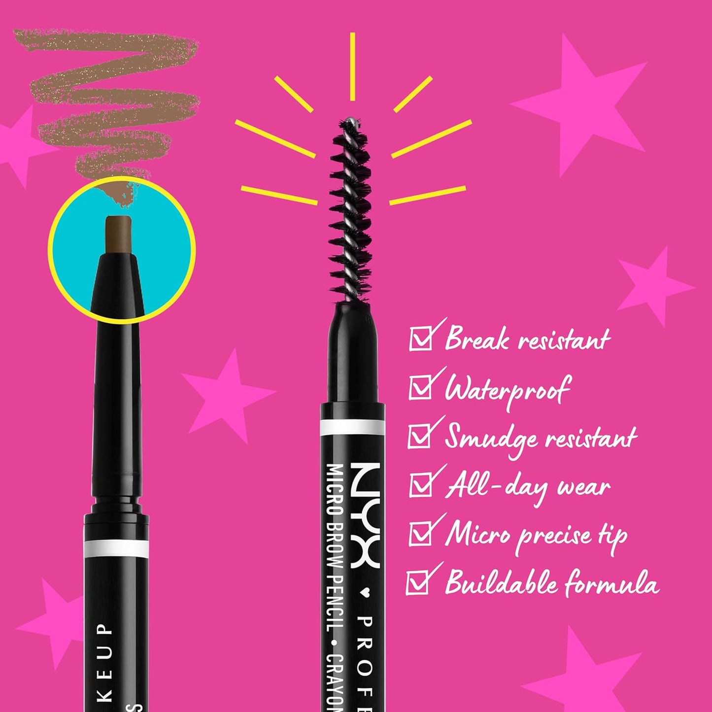 HotNYX PROFESSIONAL MAKEUP Micro Brow Pencil, Precise Eyebrow Pencil - Espresso