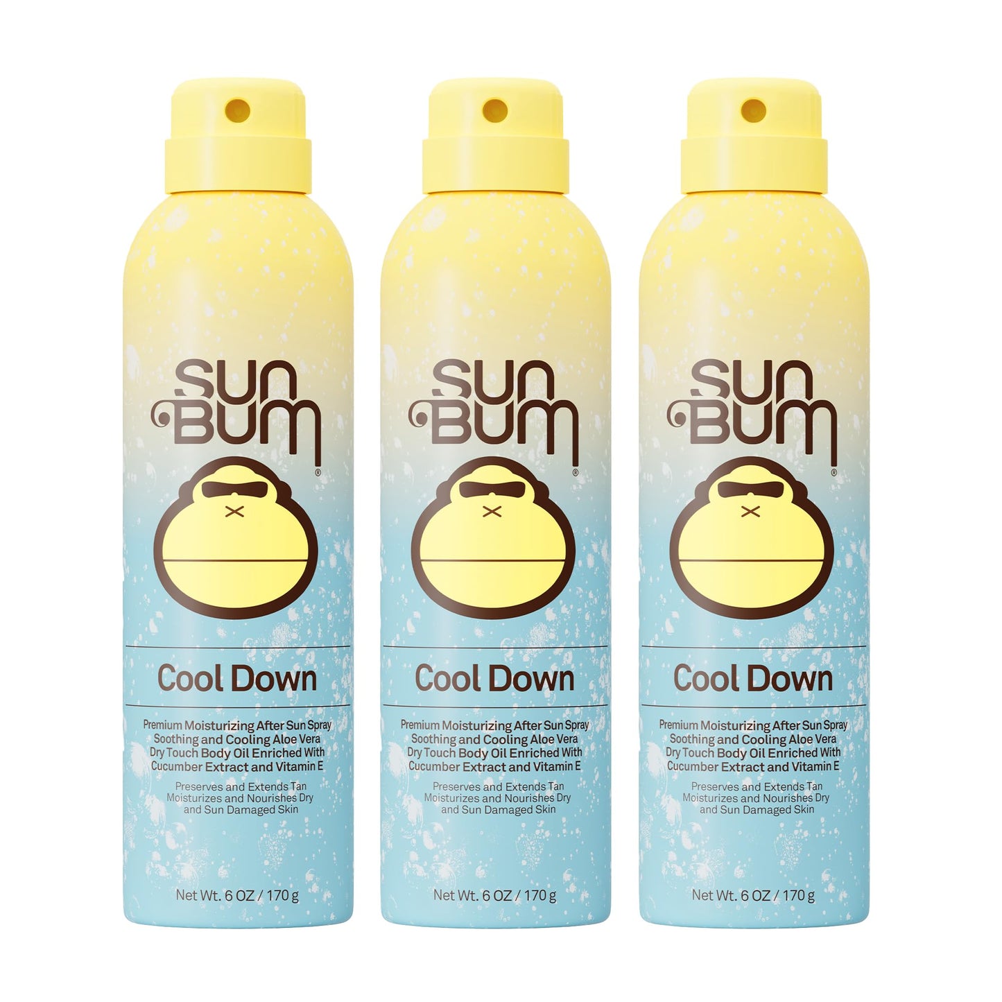 HotSun Bum Cool Down Aloe Vera Spray - Vegan After Sun Care to Soothe and Hydrate Sunburn - 6 oz