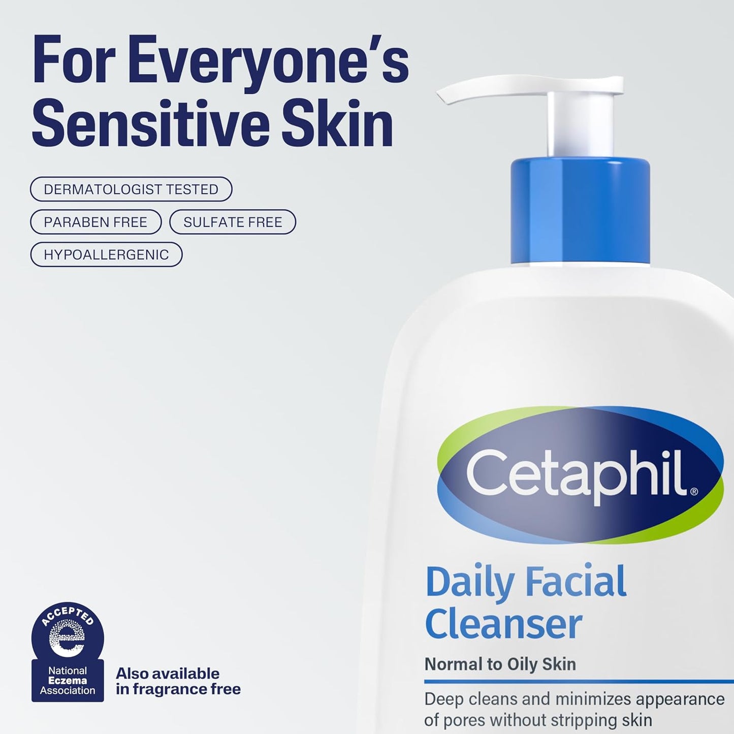 HotCetaphil Face Wash, Daily Facial Cleanser for Sensitive, Combination to Oily Skin, 20 oz, Gentle Foaming, Soap Free, Hypoallergenic