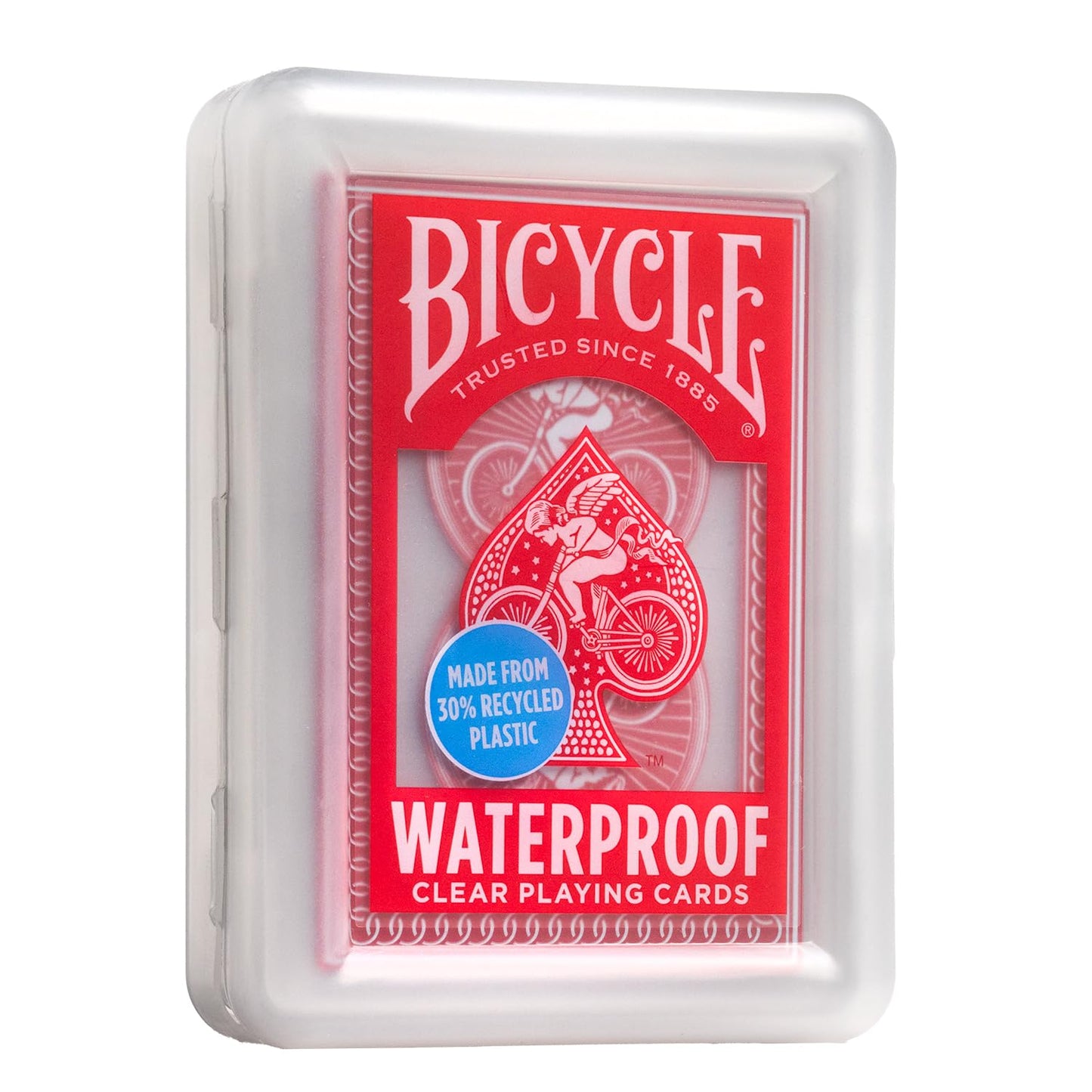 HotBicycle Waterproof Playing Cards Red Plastic Deck Pool Beach | 100% waterproof and washable, Modern Cupid Back design, Protective clamshell case included, Durable yet flexible