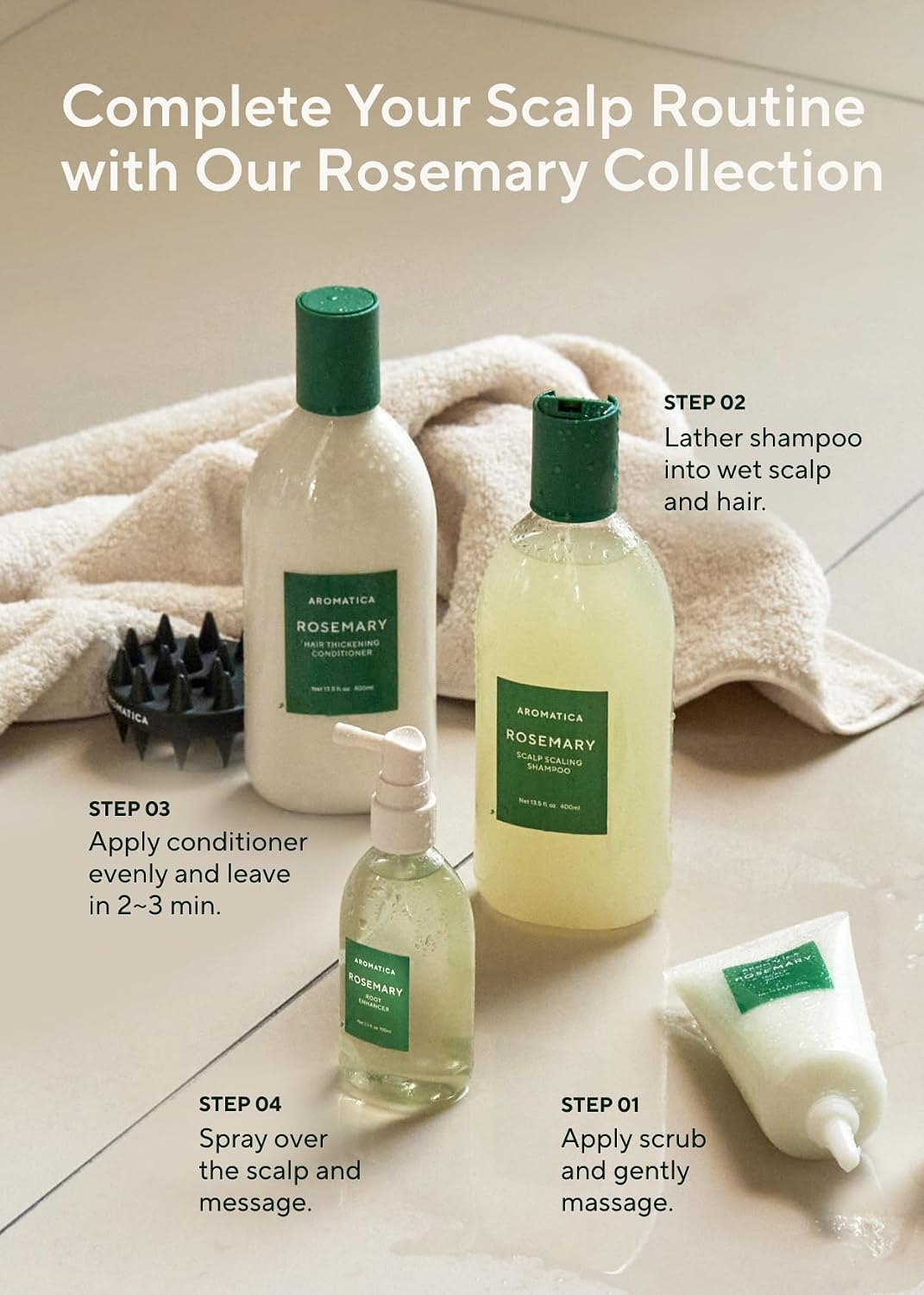 HotAROMATICA Root Enhancer Rosemary Water for Hair Growth spray | Rosemary hair oil & caffeine & biotin, Korean hair care for hair thinning & loss, free from silicone, paraben and sulfate