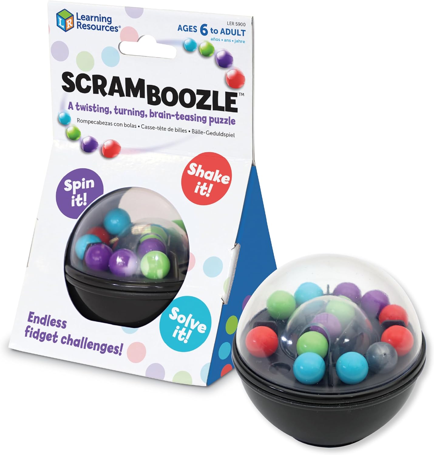 Hot Learning Resources Scramboozle Puzzle Ball - 3D Brain Teaser Puzzles for Kids and Adults, Puzzles for Teens, Problem Solving Puzzle Games, Travel Games, Fidget Toys, Gifts for Boys and Girls