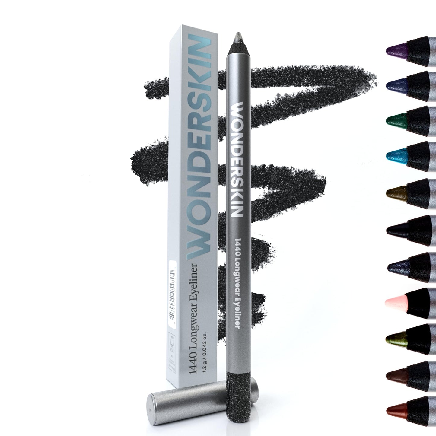 HotWonderskin Eyeliner Pencil, 1440 Longwear Deep Black Eyeliner Pencil - Waterproof, Sharpenable & Smudge Proof (Liquorice)