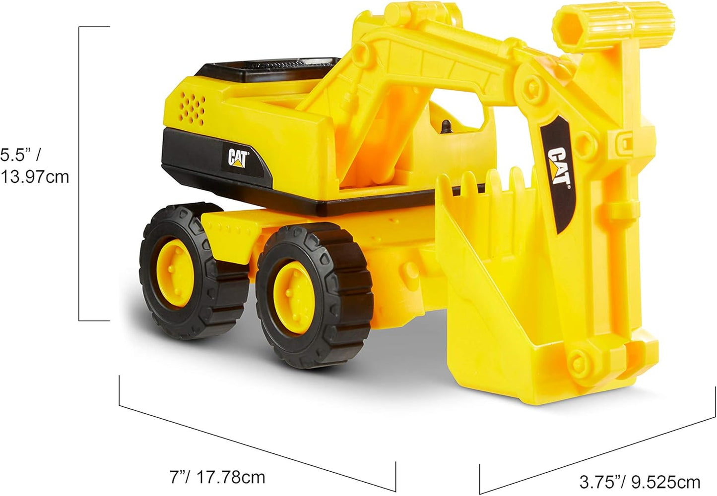 Hot Cat Construction 7" Dump Truck, Loader & Excavator toys Combo Pack