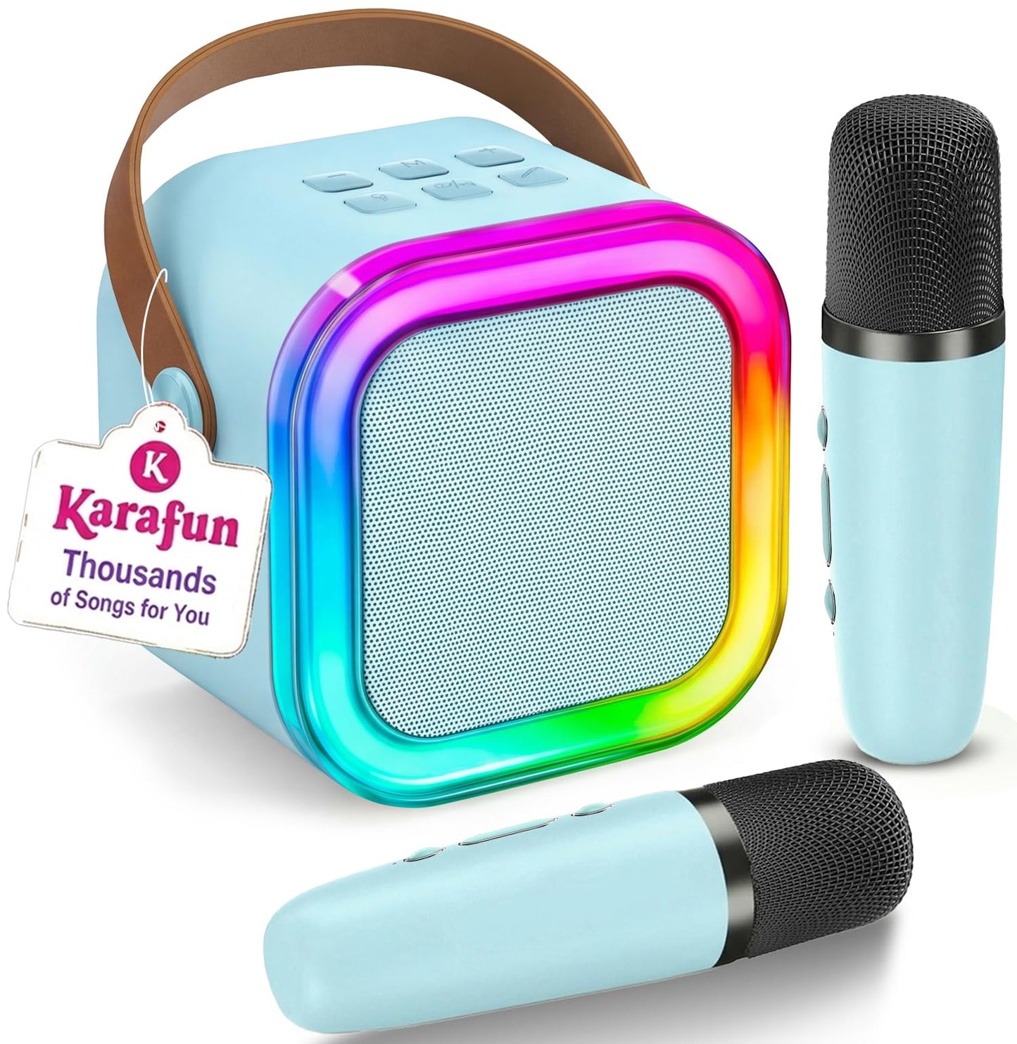HotIROO Mini Karaoke Machine for Kids, 2026 TOP Toys Birthday Gifts Ideas for Girls Ages 4, 5, 6, 7, 8, 9, 10, 12+ Years Old, Portable MP3 Player with 2 Wireless Mics for Family Home Party