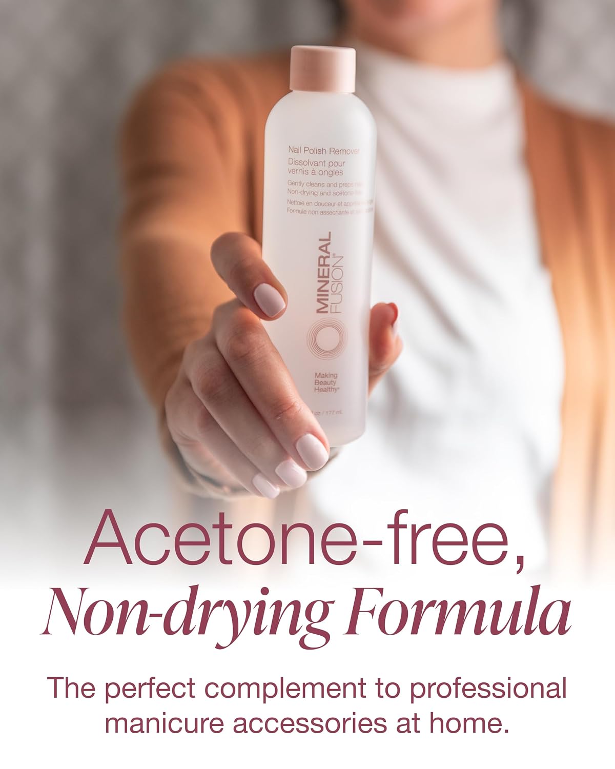 HotMineral Fusion Nail Polish Remover, 6 fl oz | Acetone-Free Nail Care, Non Drying Liquid Formula