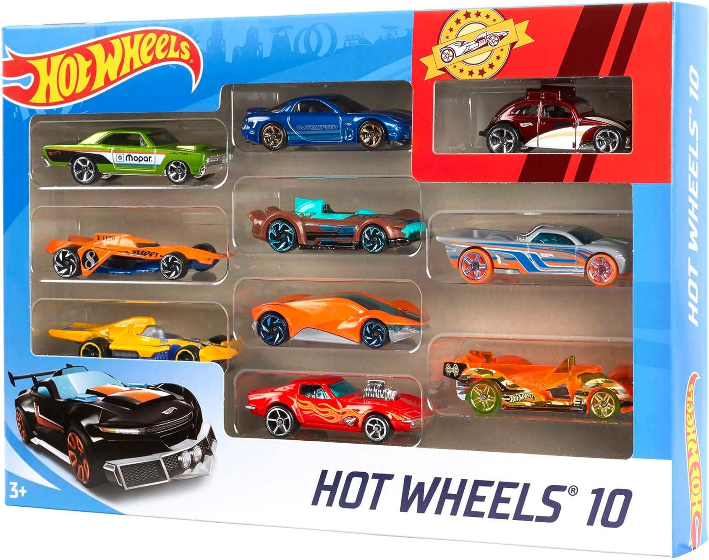 HotHot Wheels 10-Pack (Styles May Vary) | Multipack of 10 of Toy Trucks & Cars in 1:64 Scale, Instant Collection for Kids and Collectors (Amazon Exclusive)