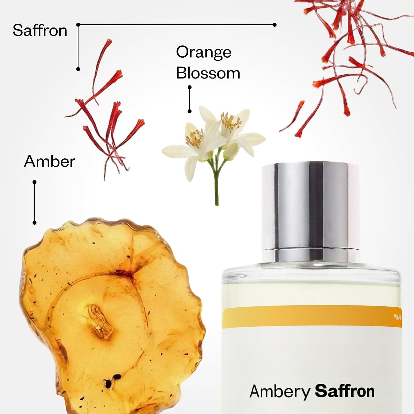 Hot Dossier - Ambery Saffron - Eau de Parfum - Inspired by Baccarat Rouge 540 - Long-Lasting Fragrance - Unisex - 3.4 fl oz (100ml)
