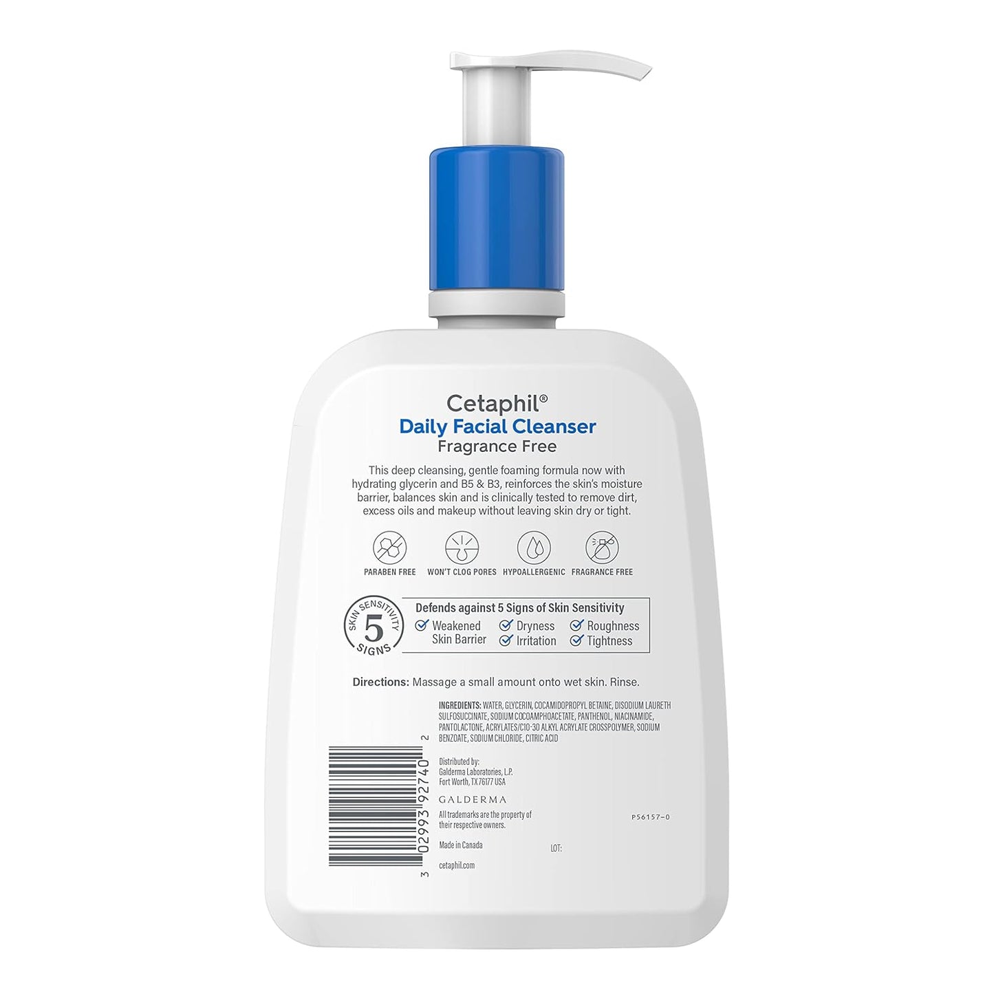 HotCetaphil Face Wash, Daily Facial Cleanser for Sensitive, Combination to Oily Skin, 16 Oz, Fragrance Free, Gentle Foaming, Soap Free, Hypoallergenic